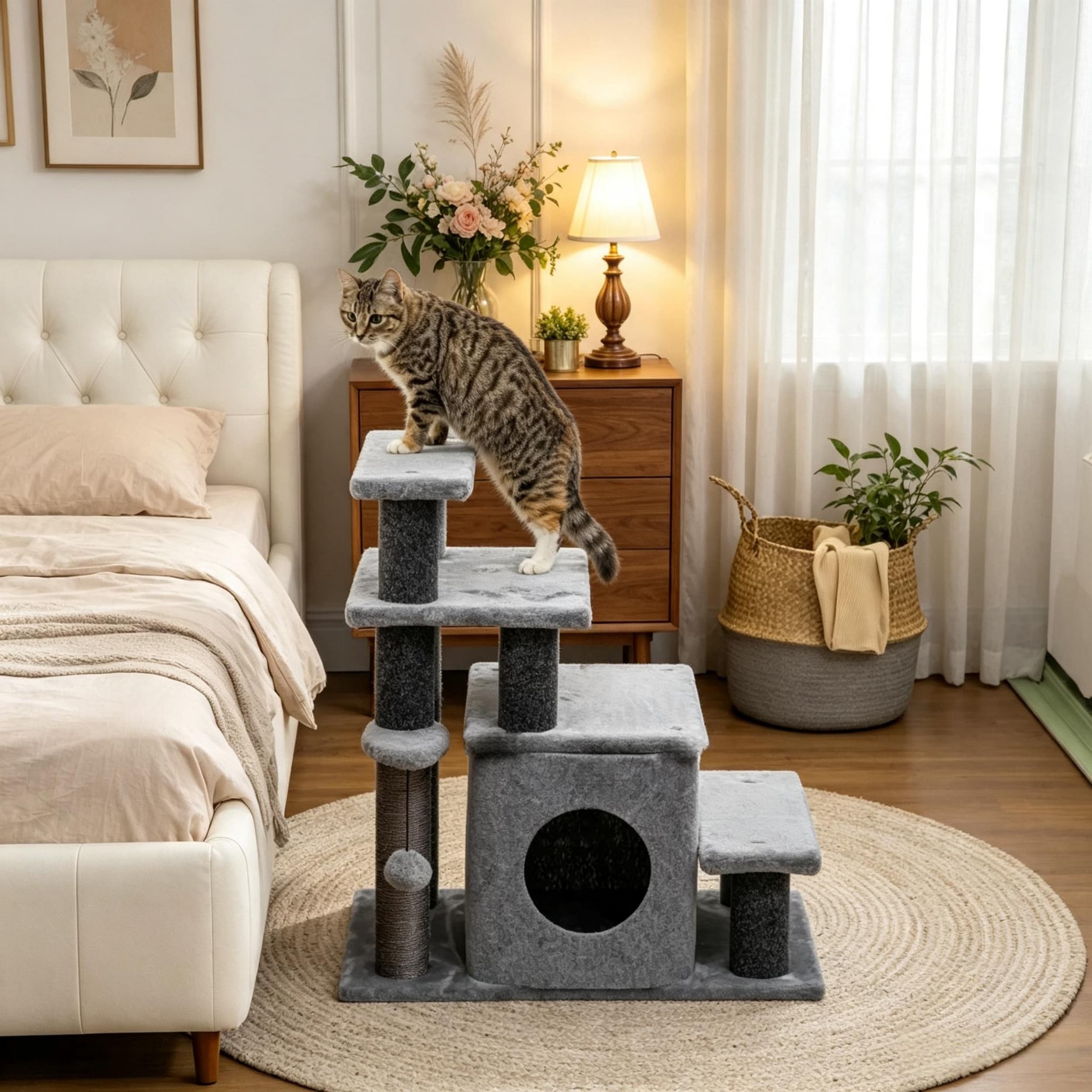 HyperDrop Cart Chic Multi-Level Deluxe Cat Tree Activity Center with ...