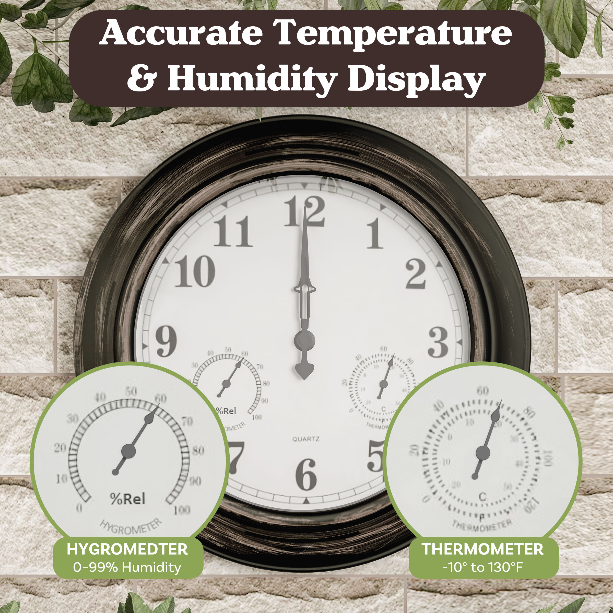 Nature Spring 501000UDC Thermometer-Clock - View #4