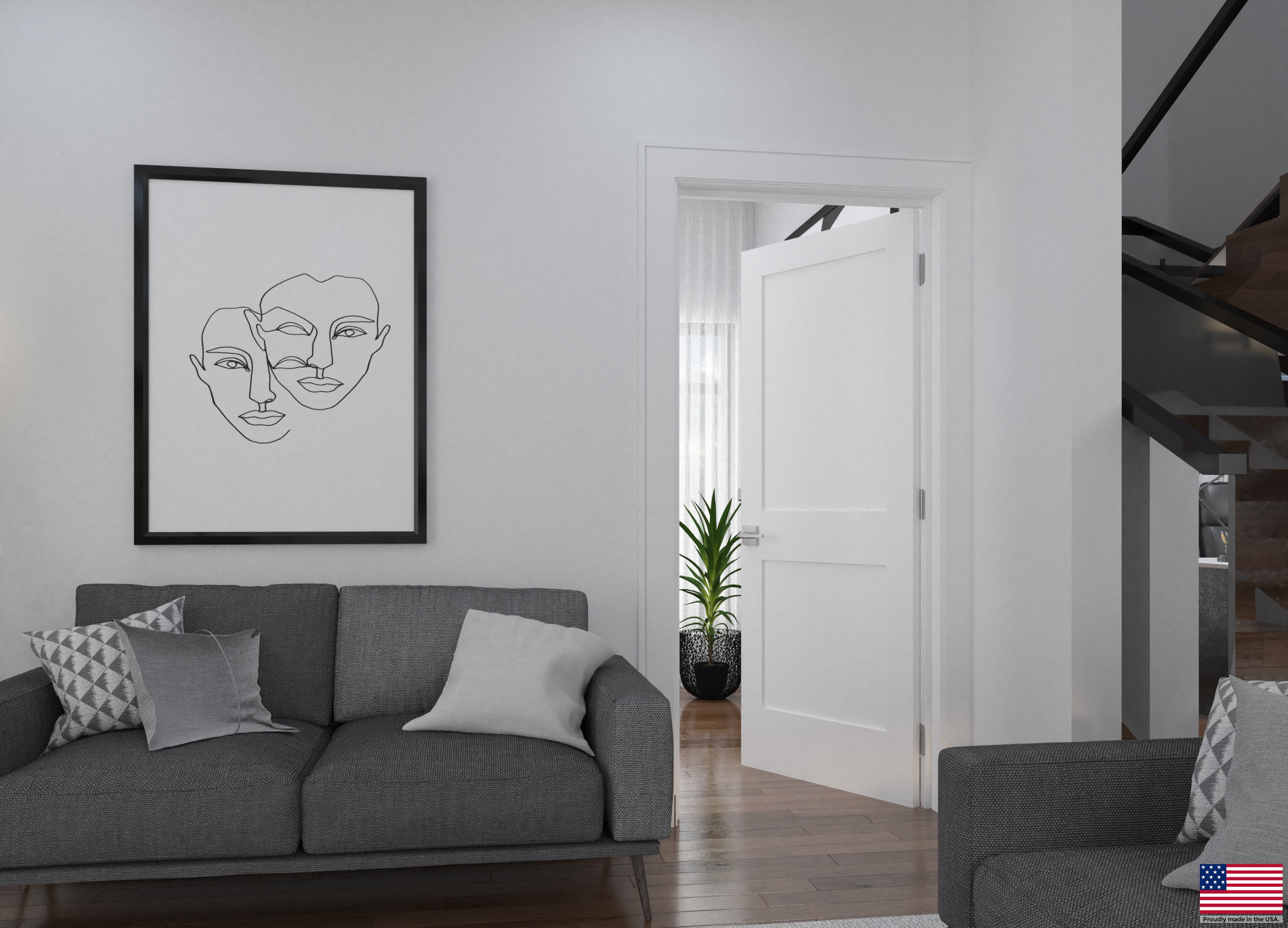 RESO RID3480-2W-MB-LH Pre-Hung-Doors - View #2