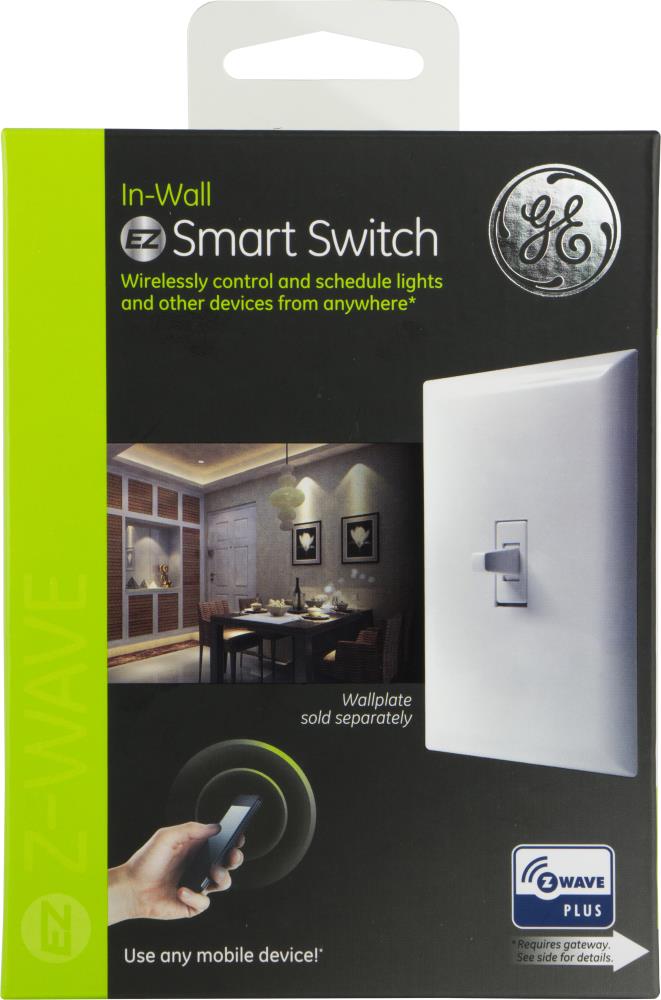 GE Z-Wave Plus Direct-Wire Indoor/Outdoor Smart Switch, Gray