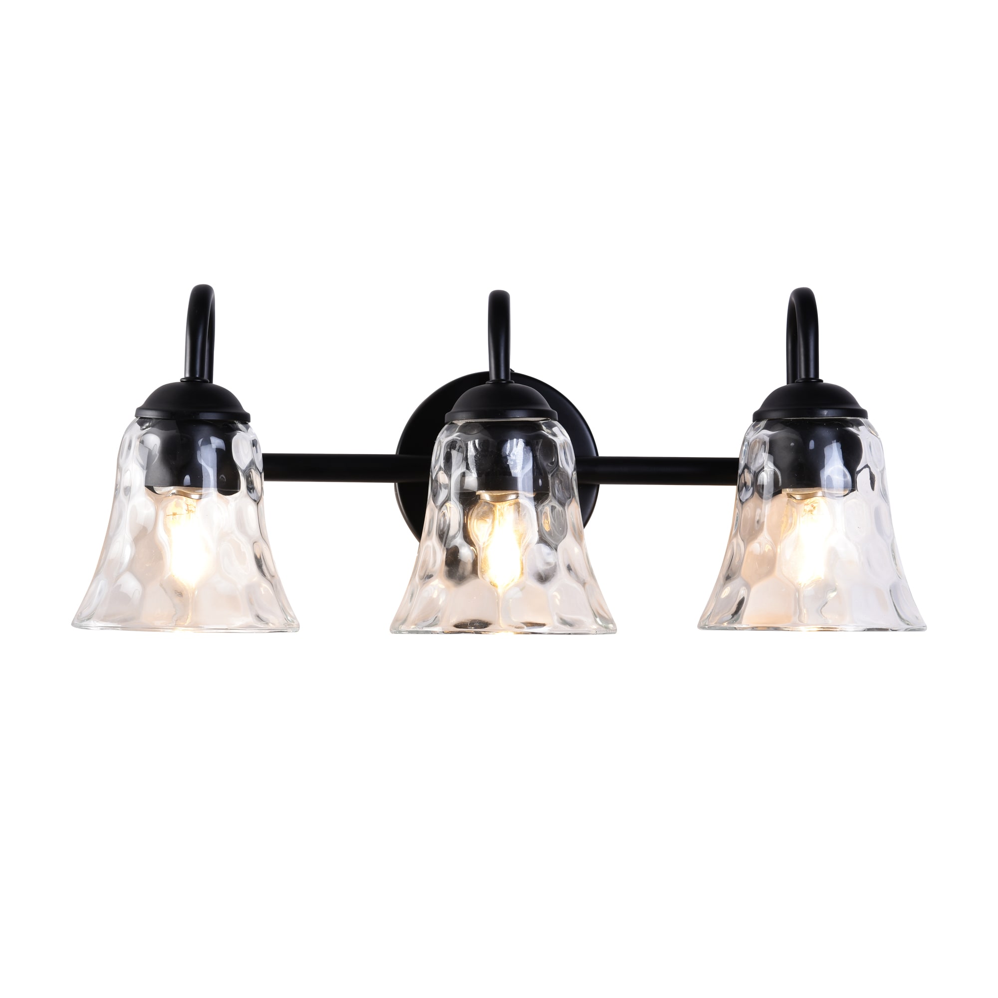 Maxax 29006-3BK Austin 18.3-in 3 -Light Matte Black Vintage Vanity light