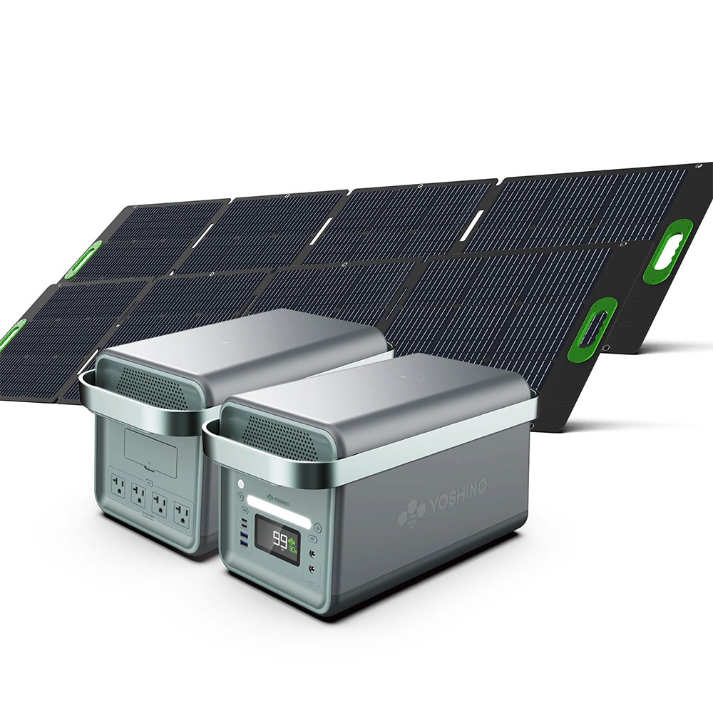 YOSHINO K20SP22 2000 -Watts Portable Power Station 2 Solar Panels Included