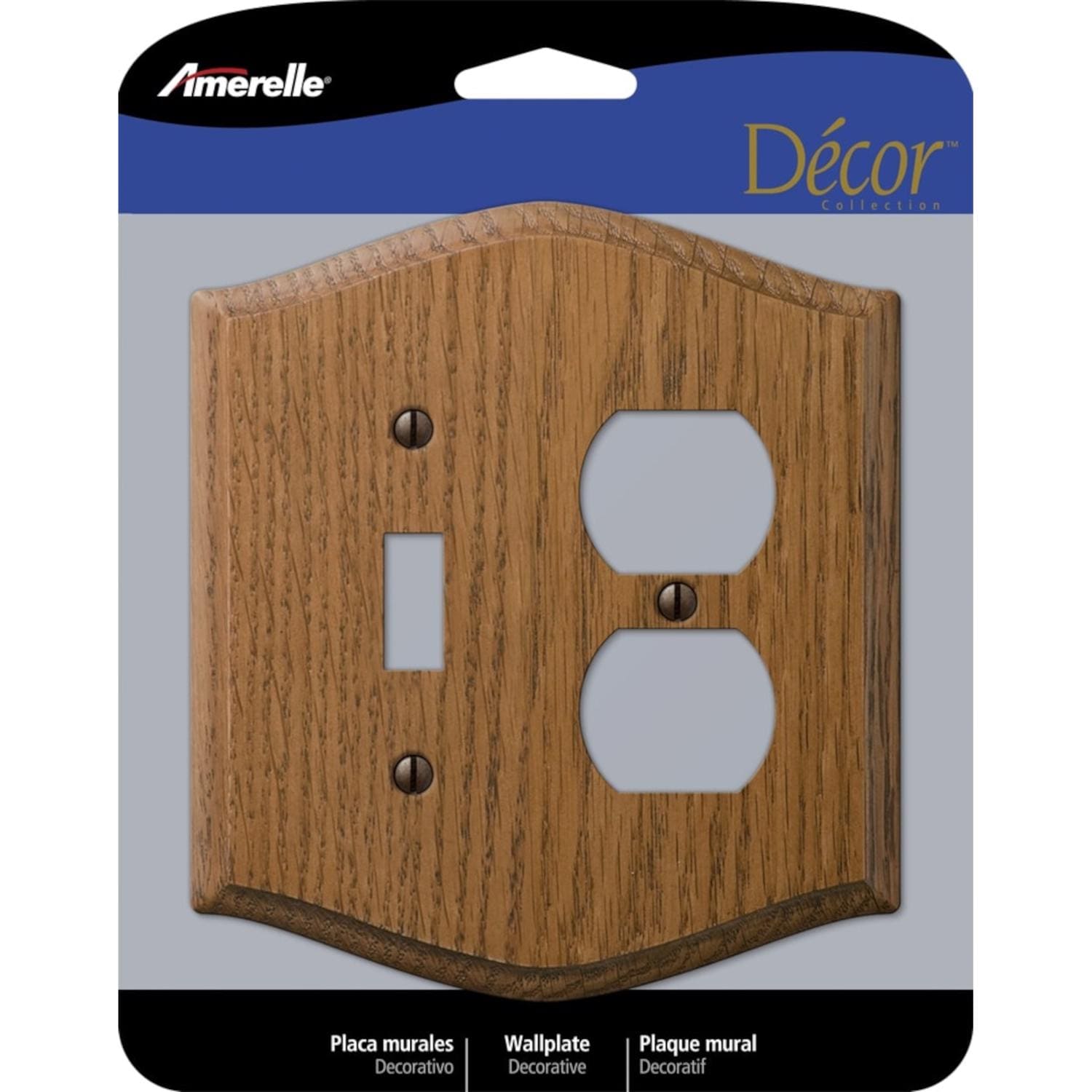 Amerelle  Country Brown 2 gang Wood Duplex/Toggle Wall Plate 1 pk