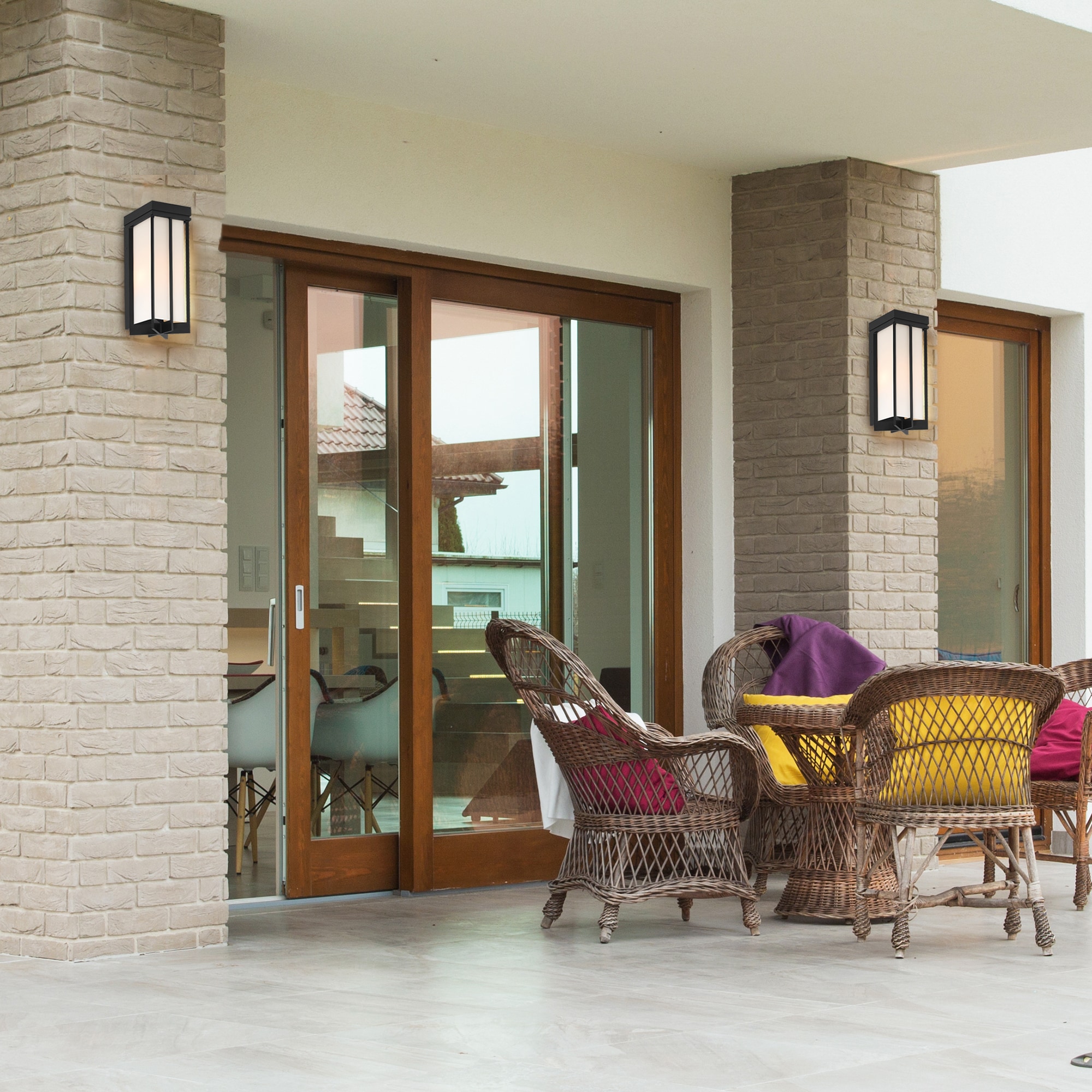 Designers Fountain D248L-5OW-MB DF Outdoor Wall Lights 12-in H Matte Black Hardwired Integrated LED Outdoor Wall Light