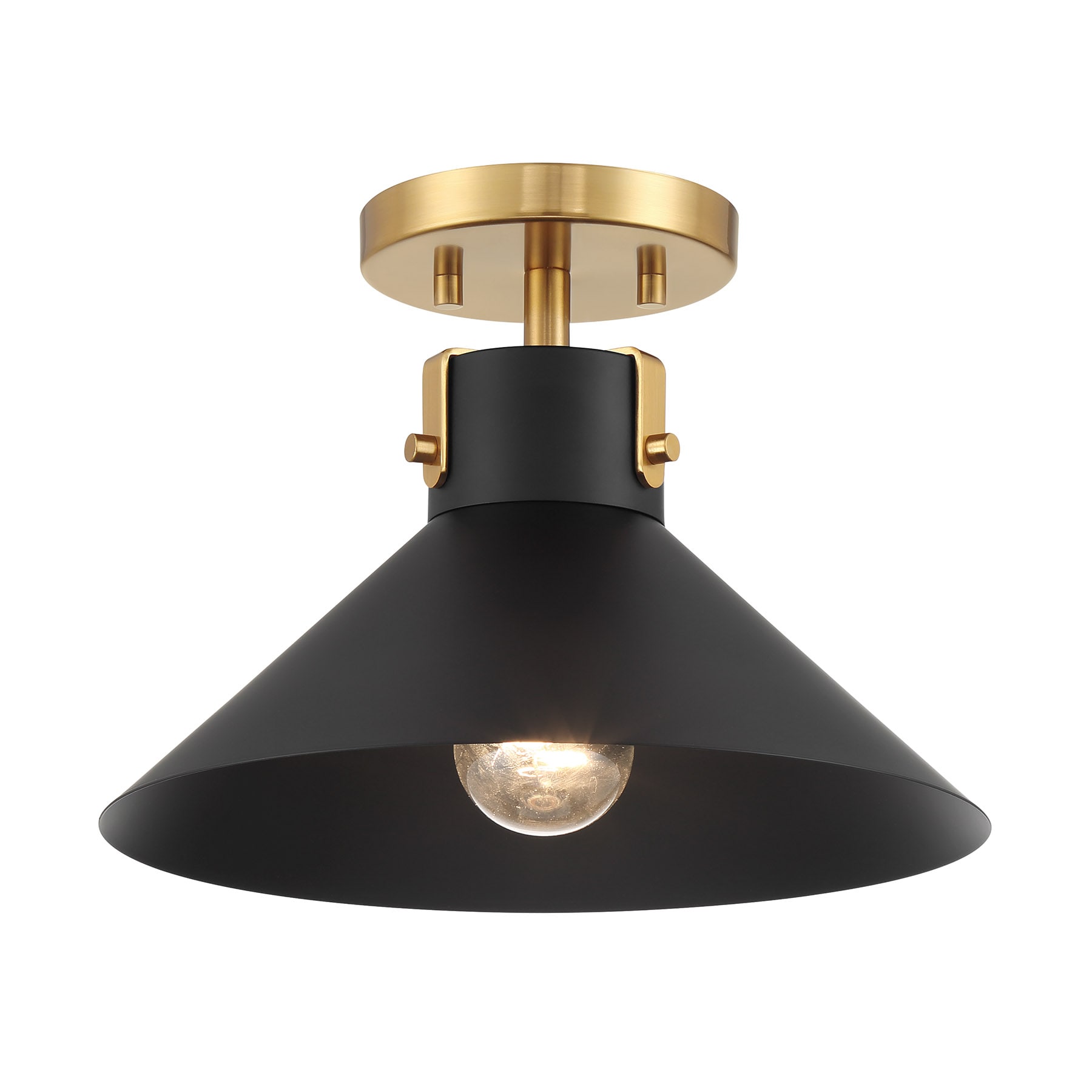 Meridian Lite Trends M60078MBKNB Meridian 1 -Light 11.5-in Matte Black Semi Flush Mount Light