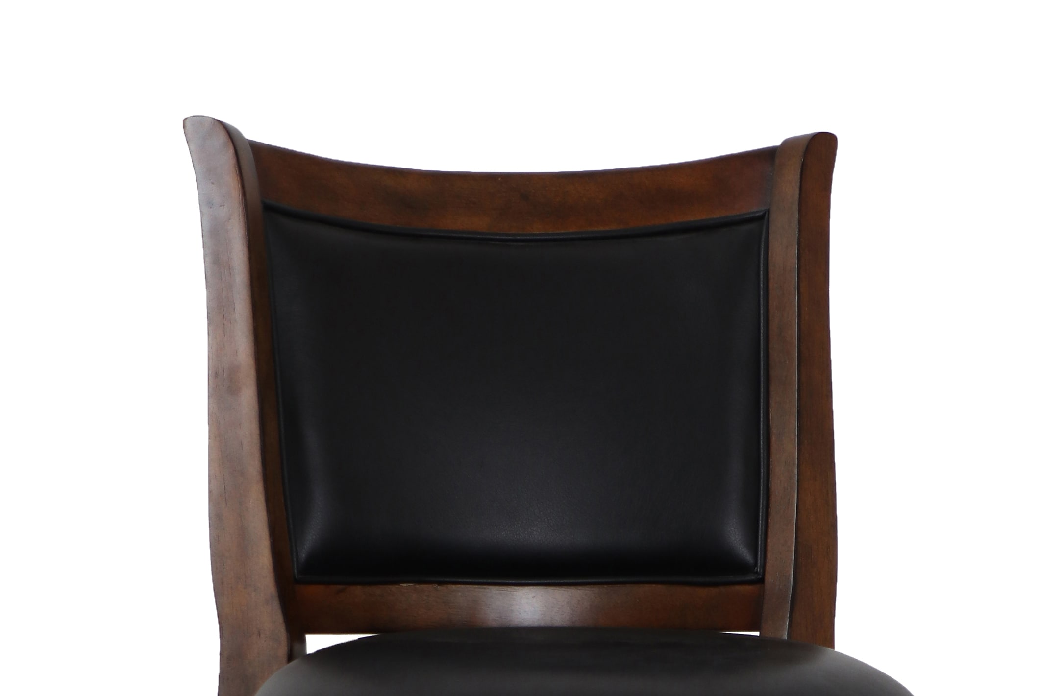 Traditional Bristol 29" Swivel Bar Stool in Black/Brown Leather and Wood