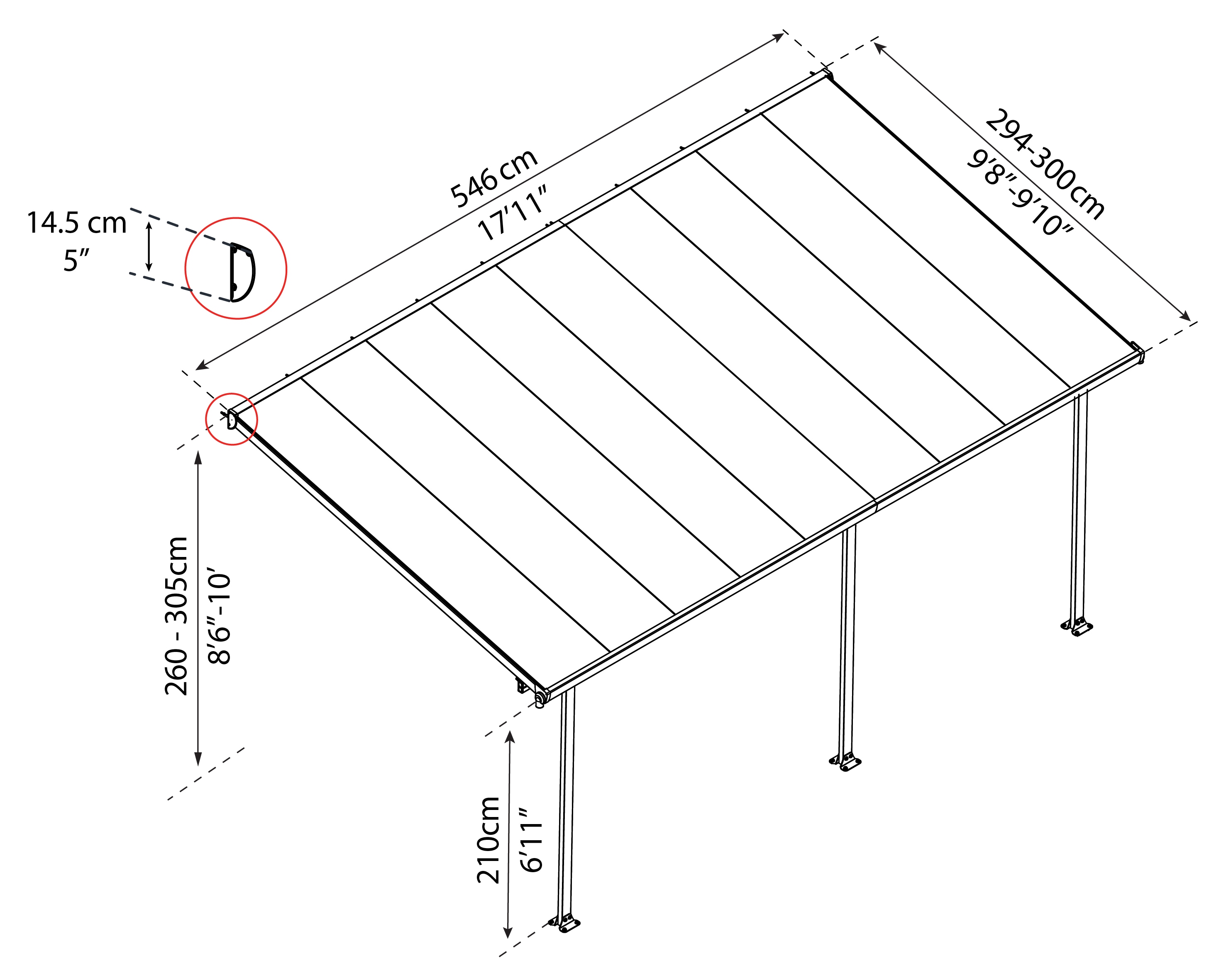 Canopia by Palram Feria 10-ft x 18-ft Gray Frame/Clear Panels Aluminum ...