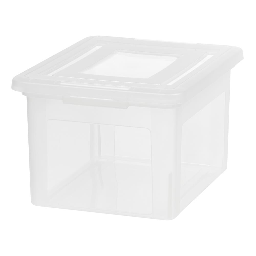 IRIS 585223 Medium 8.75-Gallon (35-Quart) Clear Tote with Standard Snap Lid