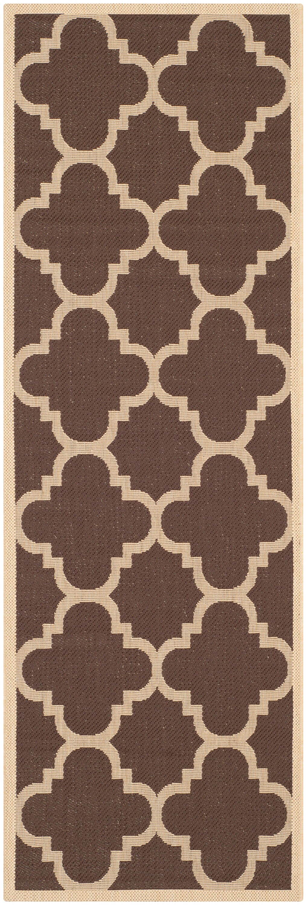 Safavieh 2.3-ft x 14-ft Dark Brown Indoor, Outdoor Geometric Runner Rug ...