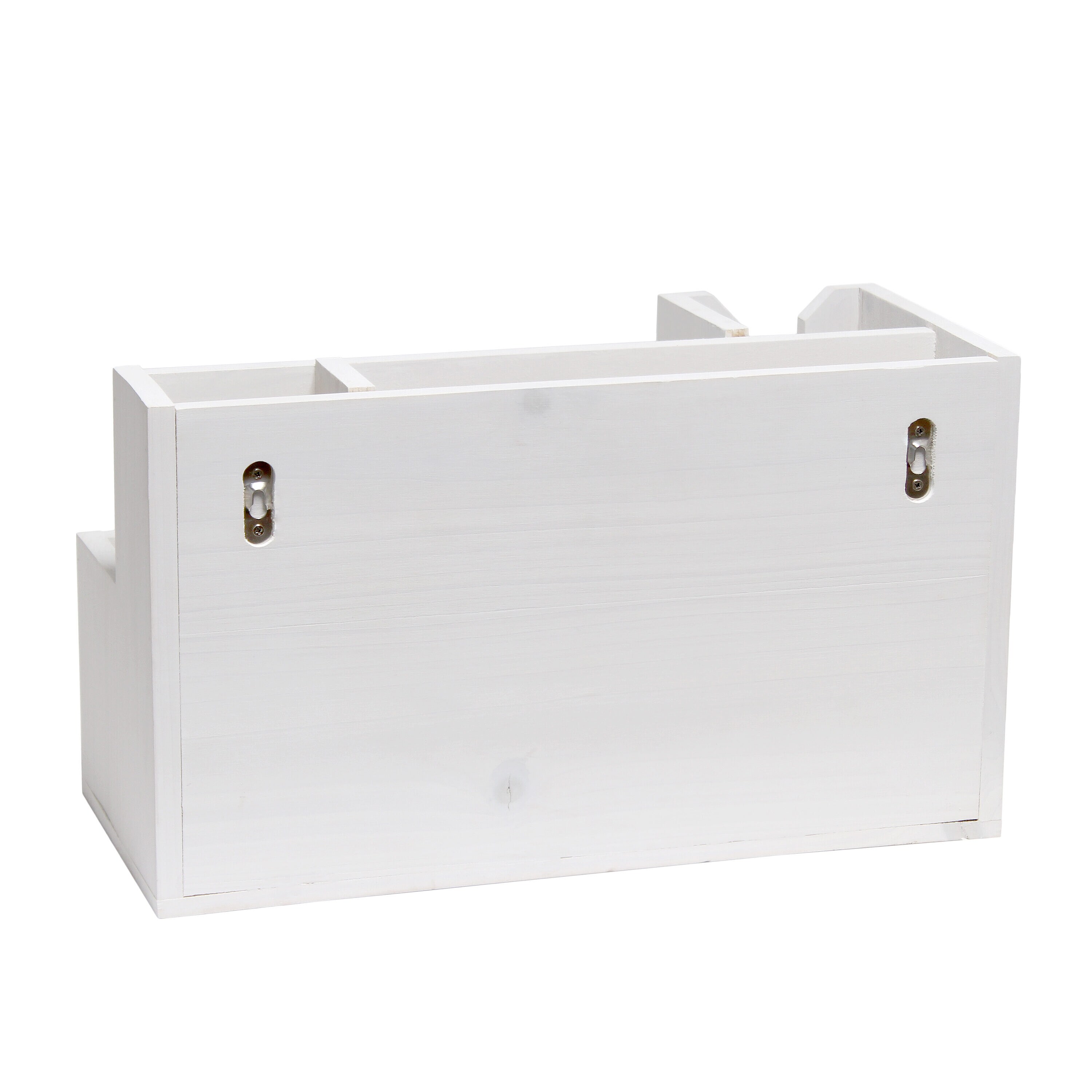 White Wash Farmhouse Wooden Utensil and Condiment Caddy