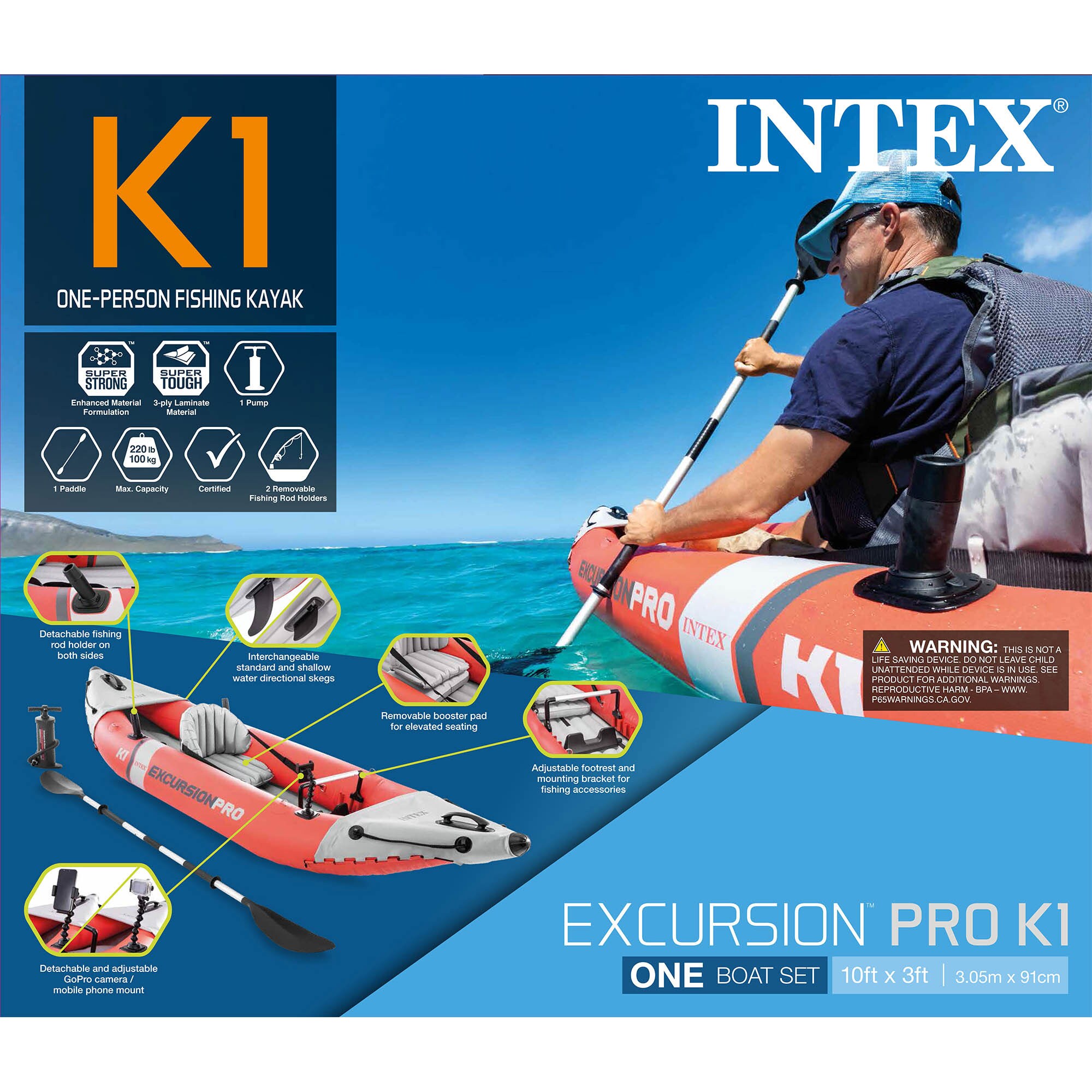 Intex Excursion Sit-in 1 Person 10-ft PVC Kayak the department at Lowes.com