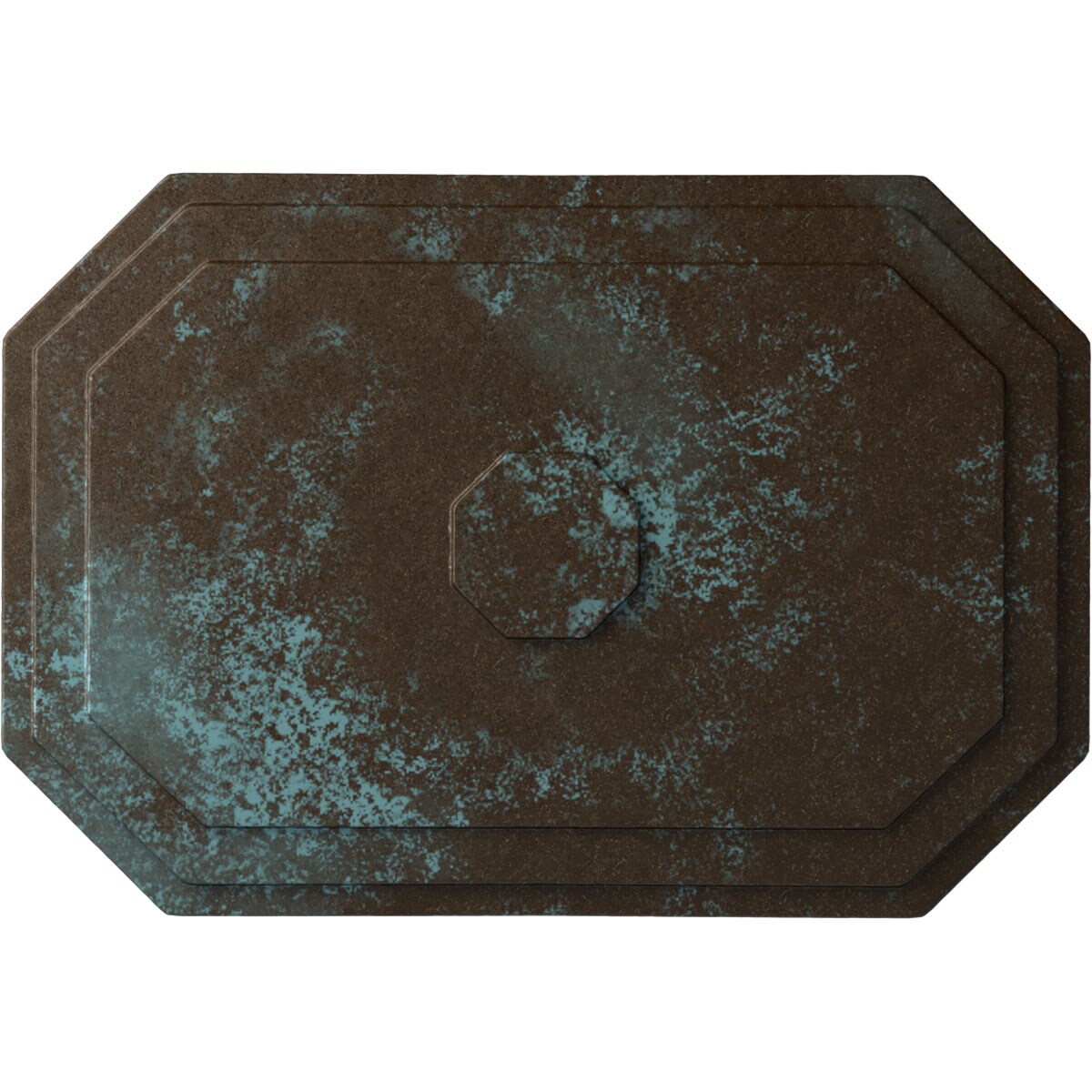 Ekena Millwork CM25FEBBS Felix 25.25-in W x 17.25-in L Painted Bronze Blue Patina Polyurethane Whole Ceiling Medallion
