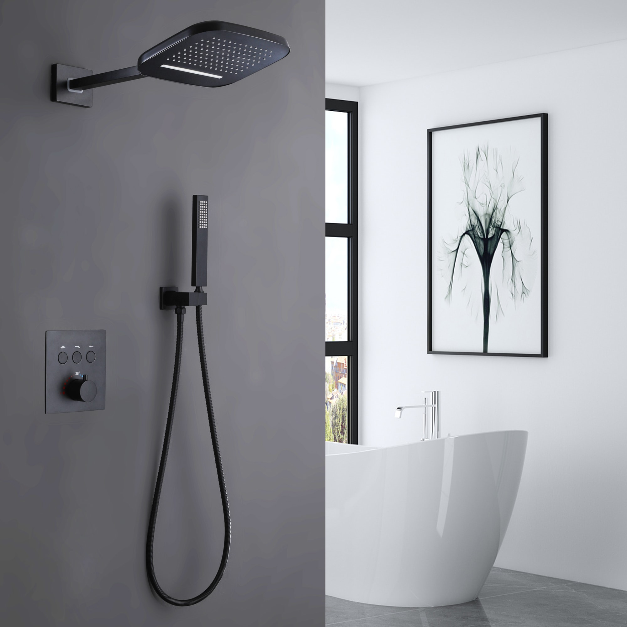 WELLFOR WB-1017 Showerhead-Bar-Panels - View #3