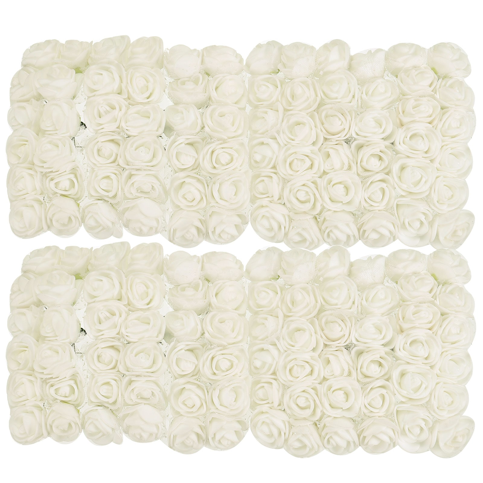 Unique Bargains Artificial Rose Flower Heads White Mini Faux Flowers 0. ...