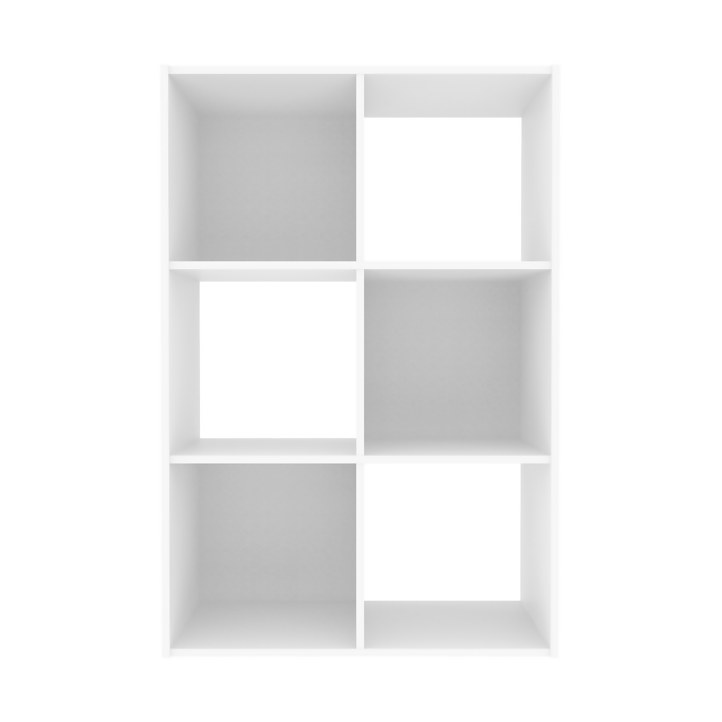 white bookshelf cubes