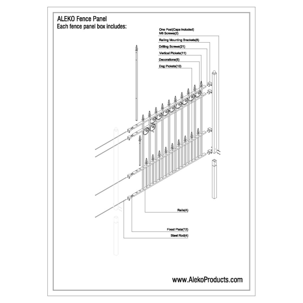 ALEKO FENCEPRADIY5X5.5-LO Fence-Gates - View #2