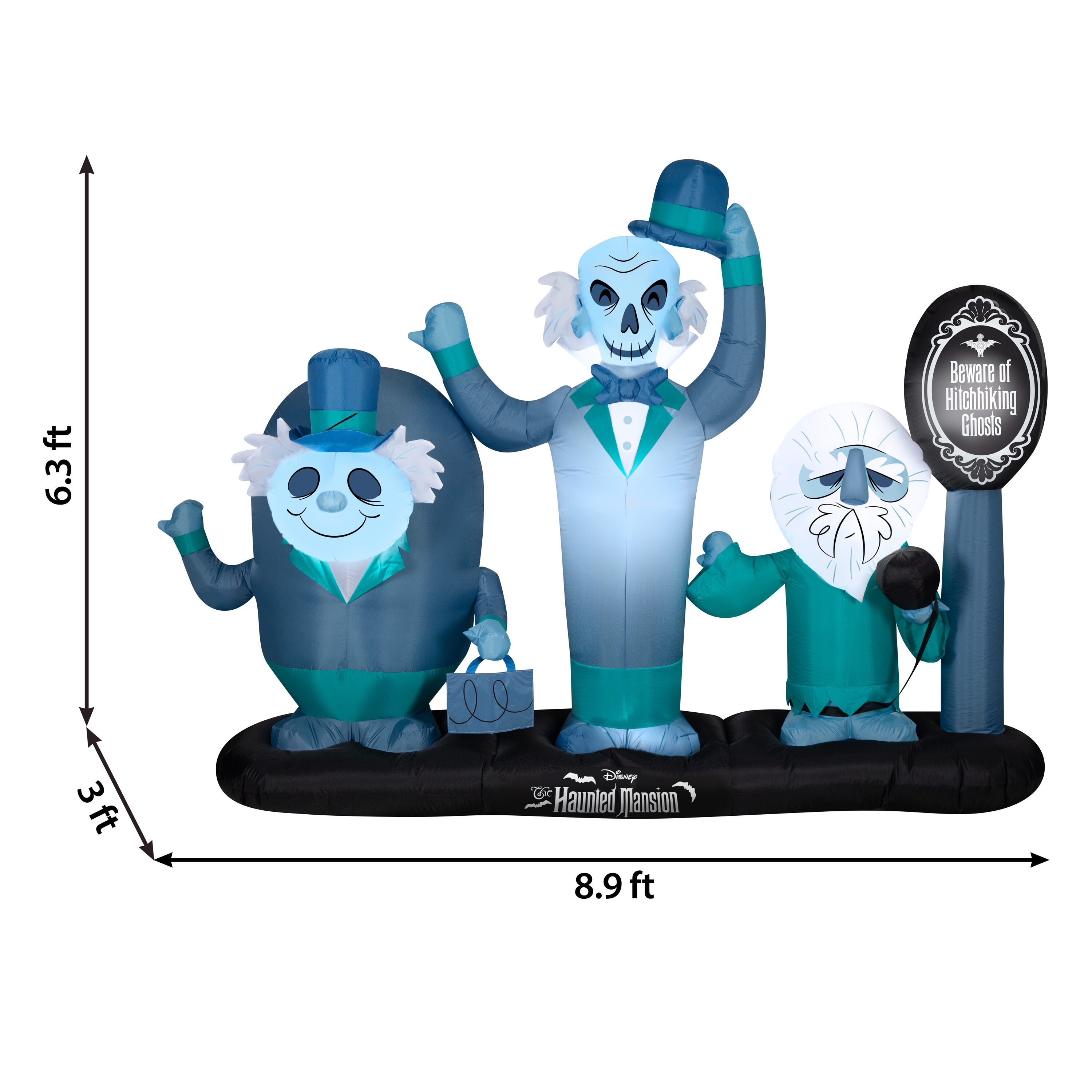 Disney 6-ft Lighted Beware of Hitchhiking Ghosts Inflatable in the Outdoor  Halloween Decorations  Inflatables department at