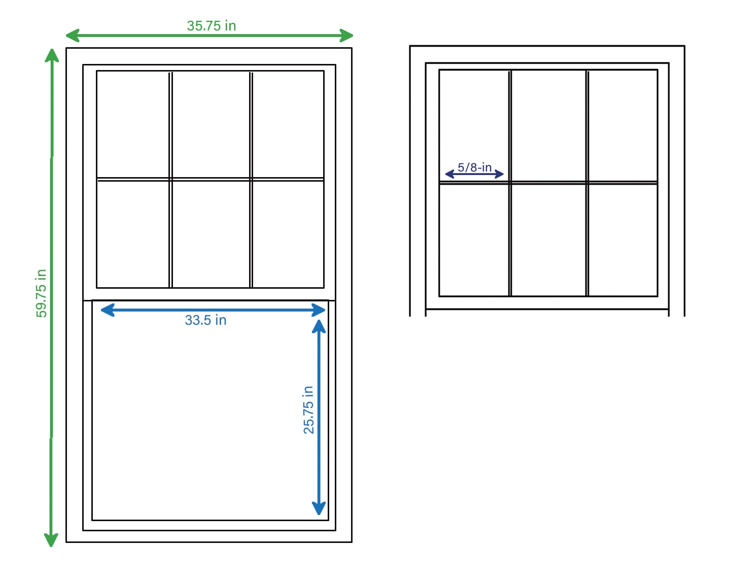 RELIABILT VSHI3660GRB Single-Hung-Windows - View #2
