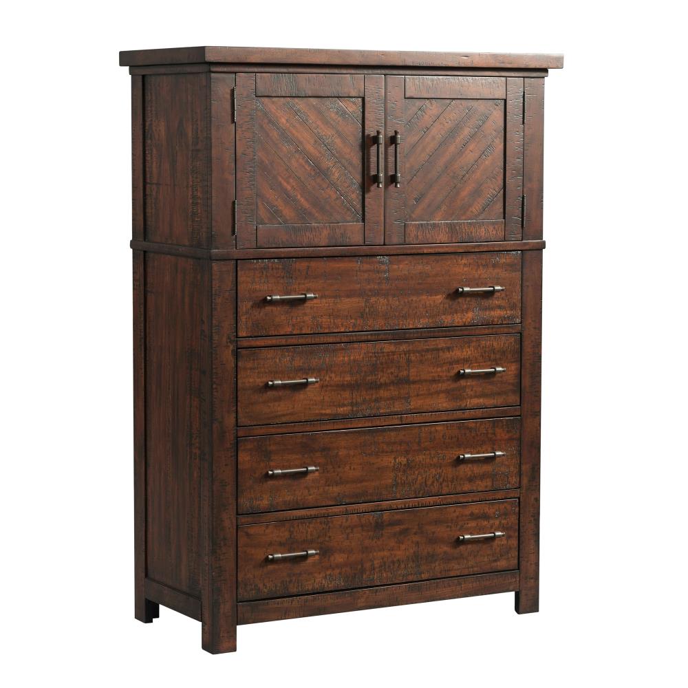 Dex Dark Brown King Platform Storage 6-Piece Bedroom Set