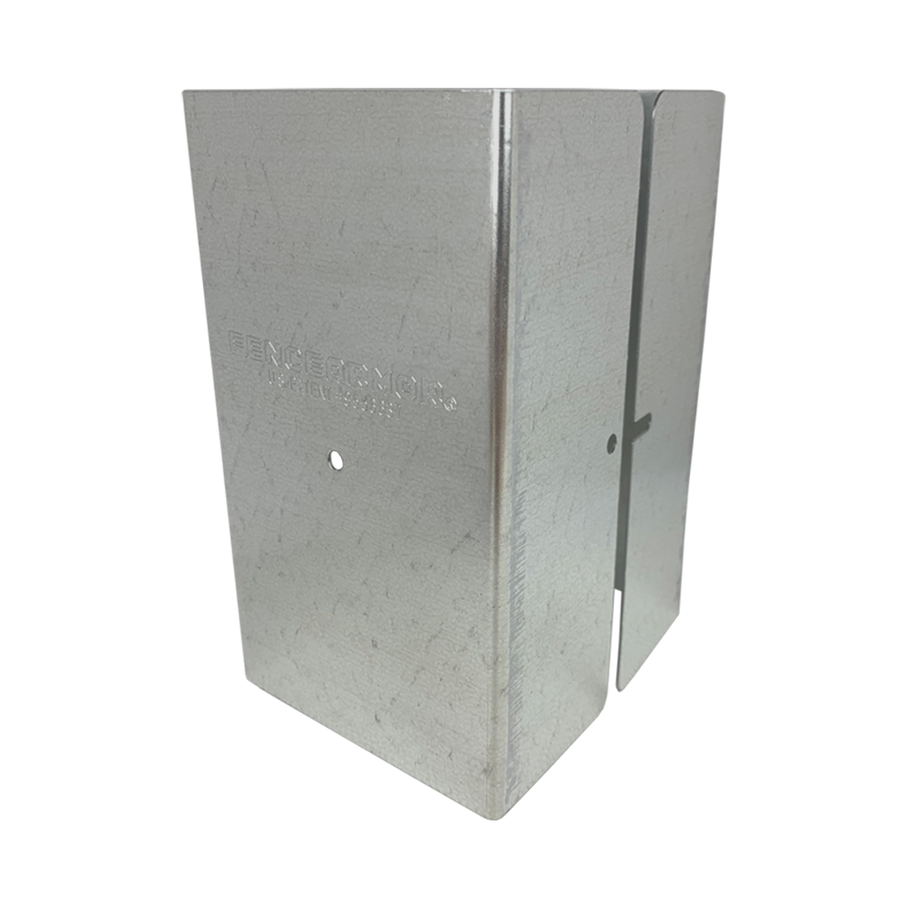 Fence Armor FA4X4WGSMB-6 Pro Protection (6-in Tall) Post Protector 3.5-in Silver Galvanized steel Post guard For Multiple fence types