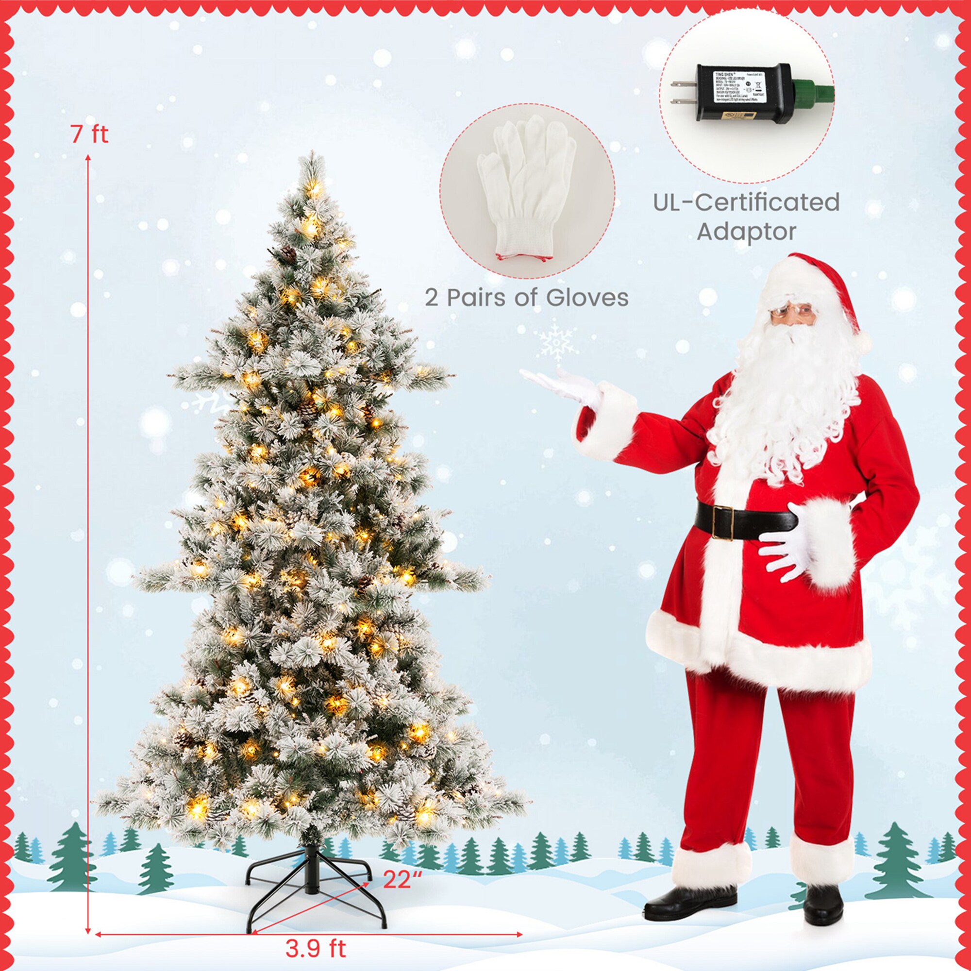 Costway LWS00771 Artificial-Christmas-Trees - View #2