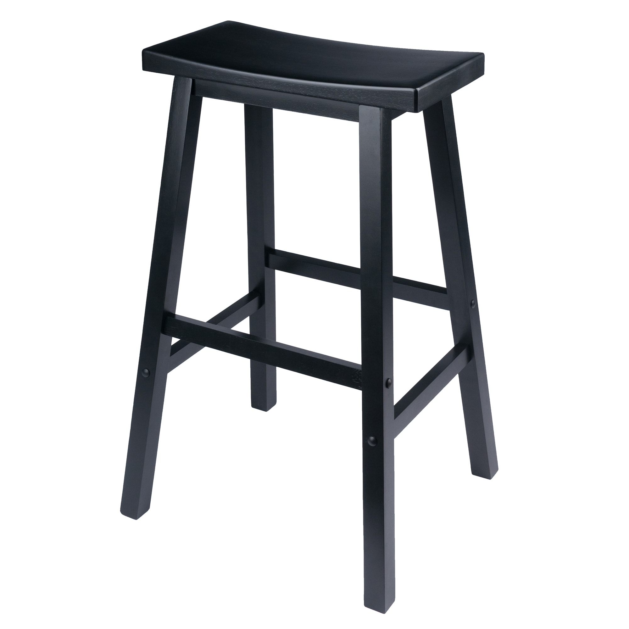 Winsome Wood Satori Black 28.86-Inches H Bar height Saddle seat Wood Bar Stool