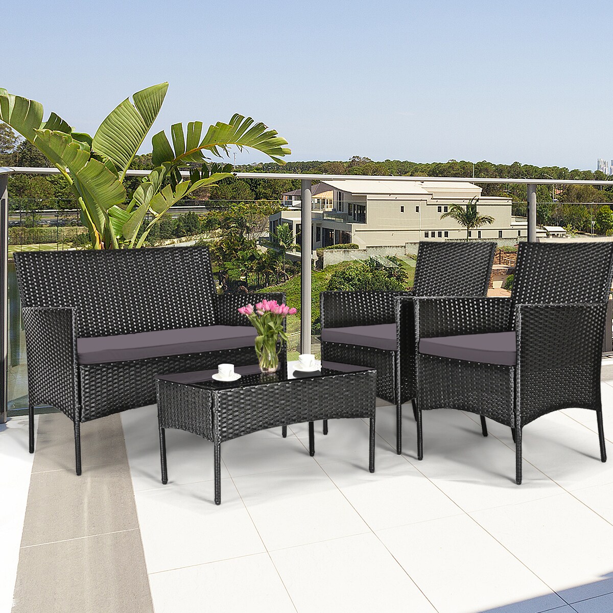 Forclover HYFC-5357WH-GR Patio-Conversation-Sets - View #19