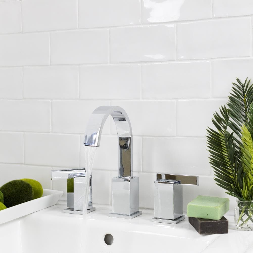Messi 3" x 6" Polished White Ceramic Subway Wall Tile