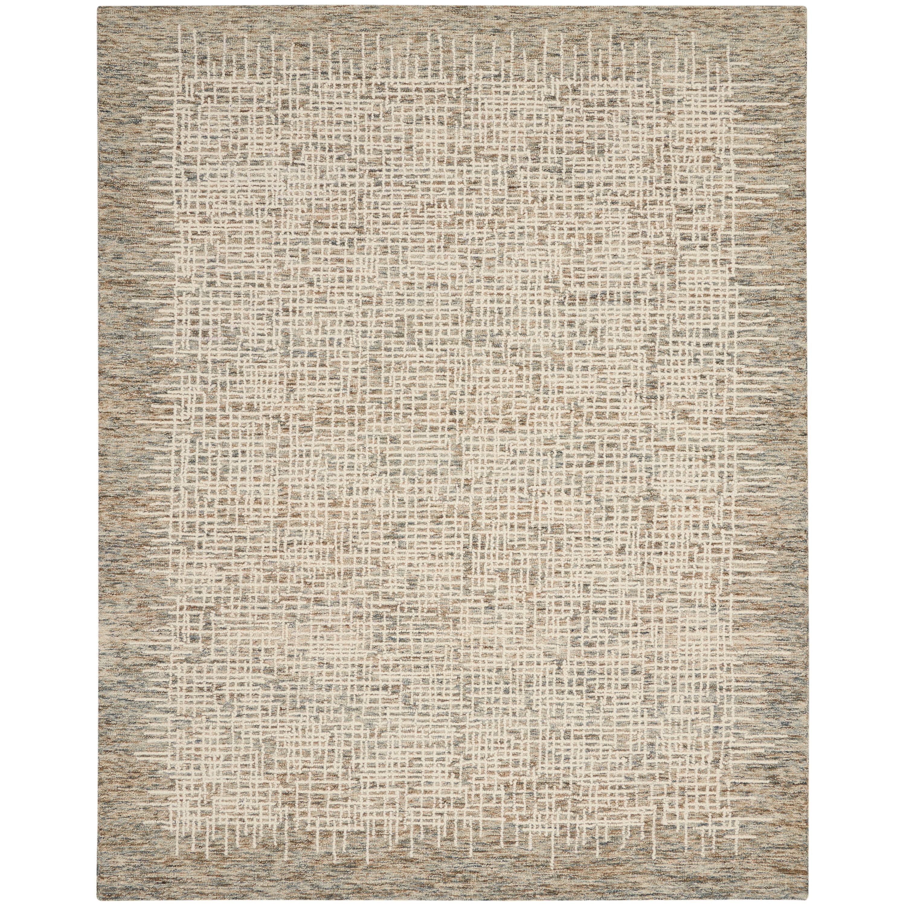 Nourison 099446794604 Vail Rustic Texture Indoor Area Rug Ivory/Multi 8'3" x 11'6"