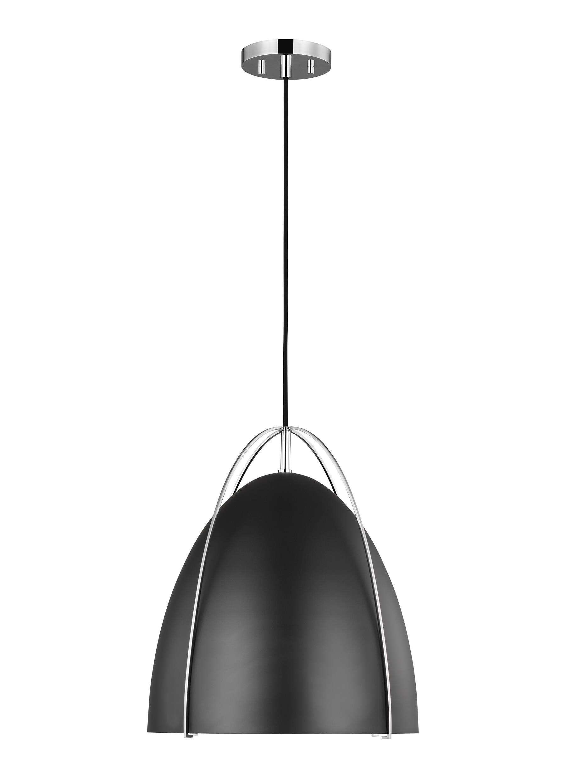 Generation Lighting 6551701EN3-05 Norman 1 -Light Chrome Modern/contemporary Dome Medium Hanging Pendant light