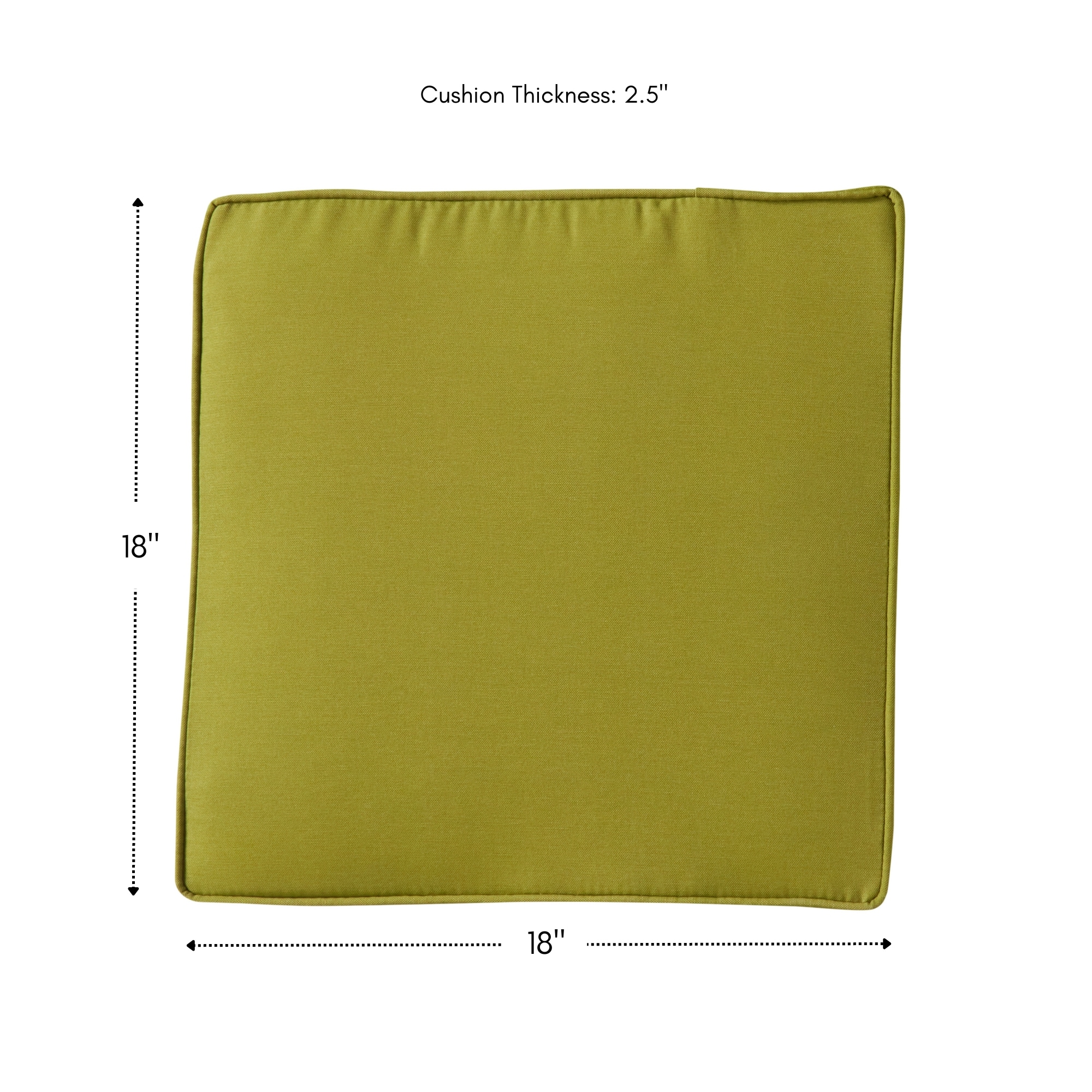 Kiwi Green 18" Square Outdoor Chair Pad Set with UV-Resistant Fabric
