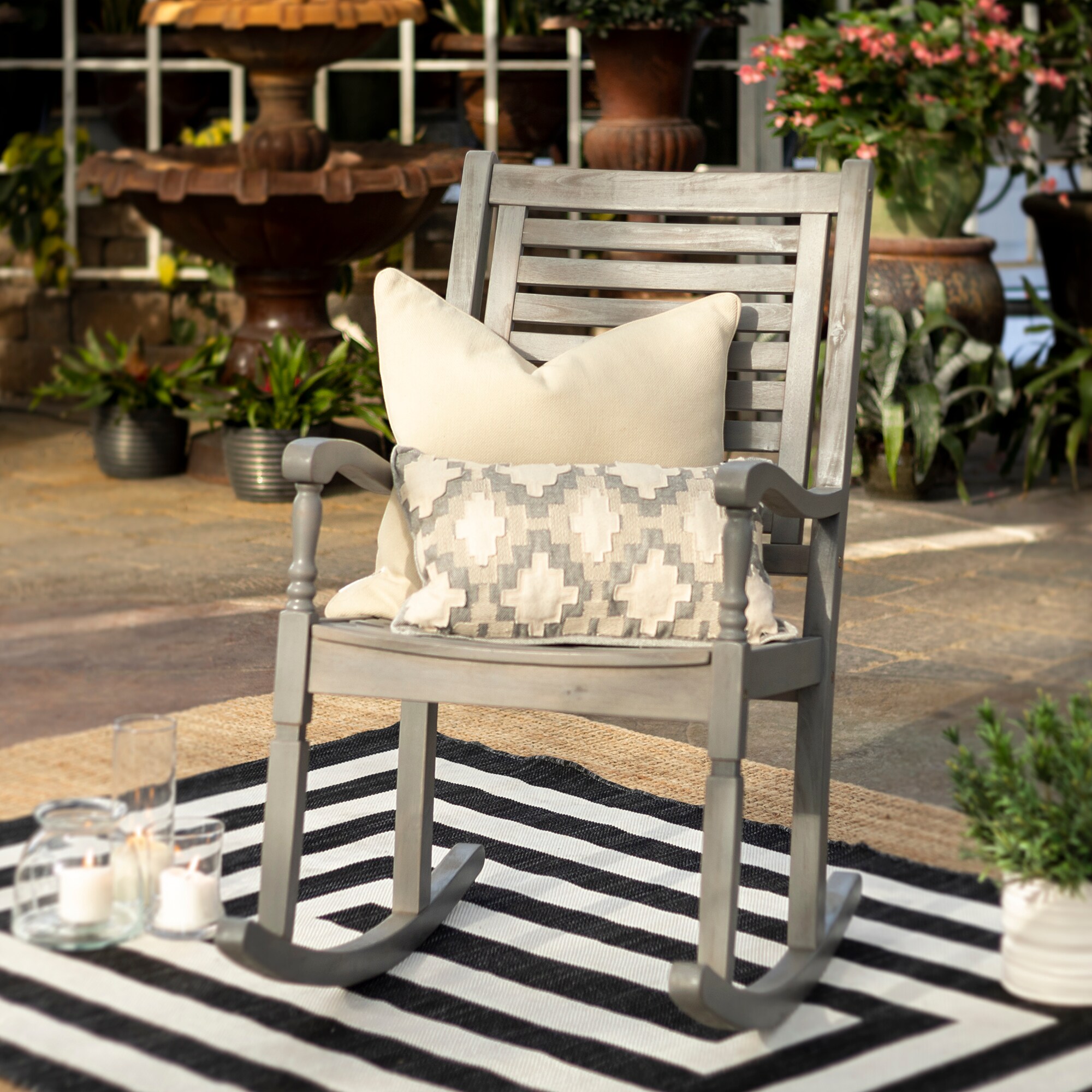 Walker Metal Outdoor Dining Bench White Sunbrella Cushion +