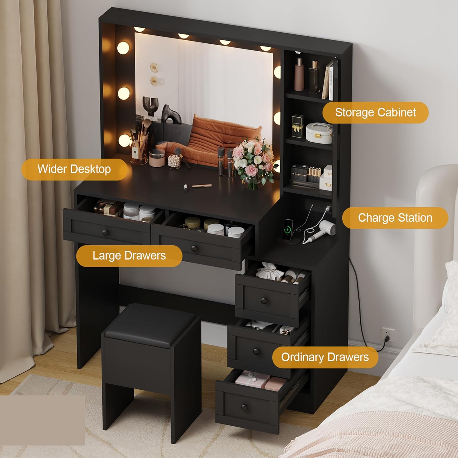Qeetex LHF-SZT-PHO-16HNFDSV Bedroom-Vanities - View #7
