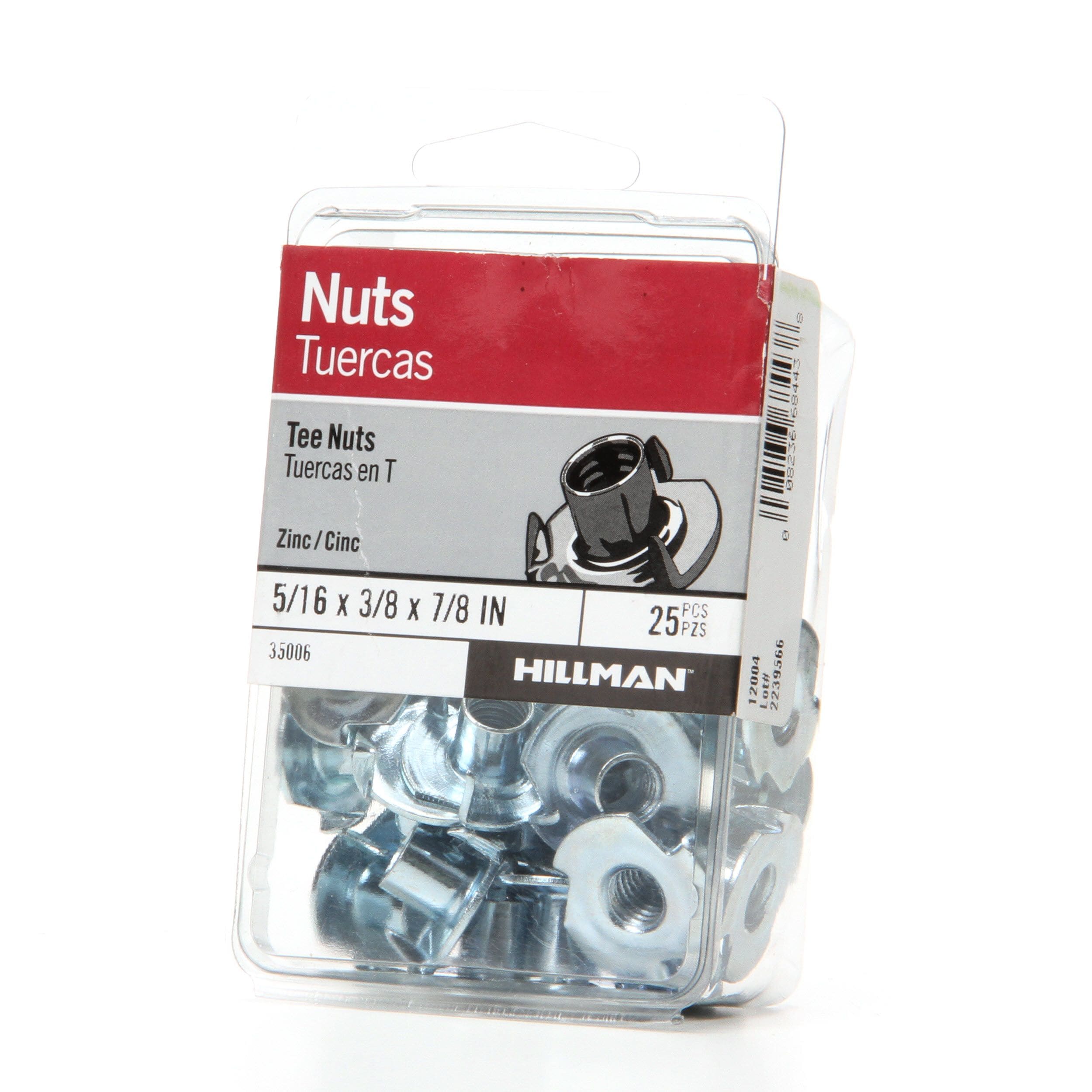 Plain Steel T-Nut 5/16-18 Thread 4 Prongs Threaded Insert Tee Nut ES 100 PACK 