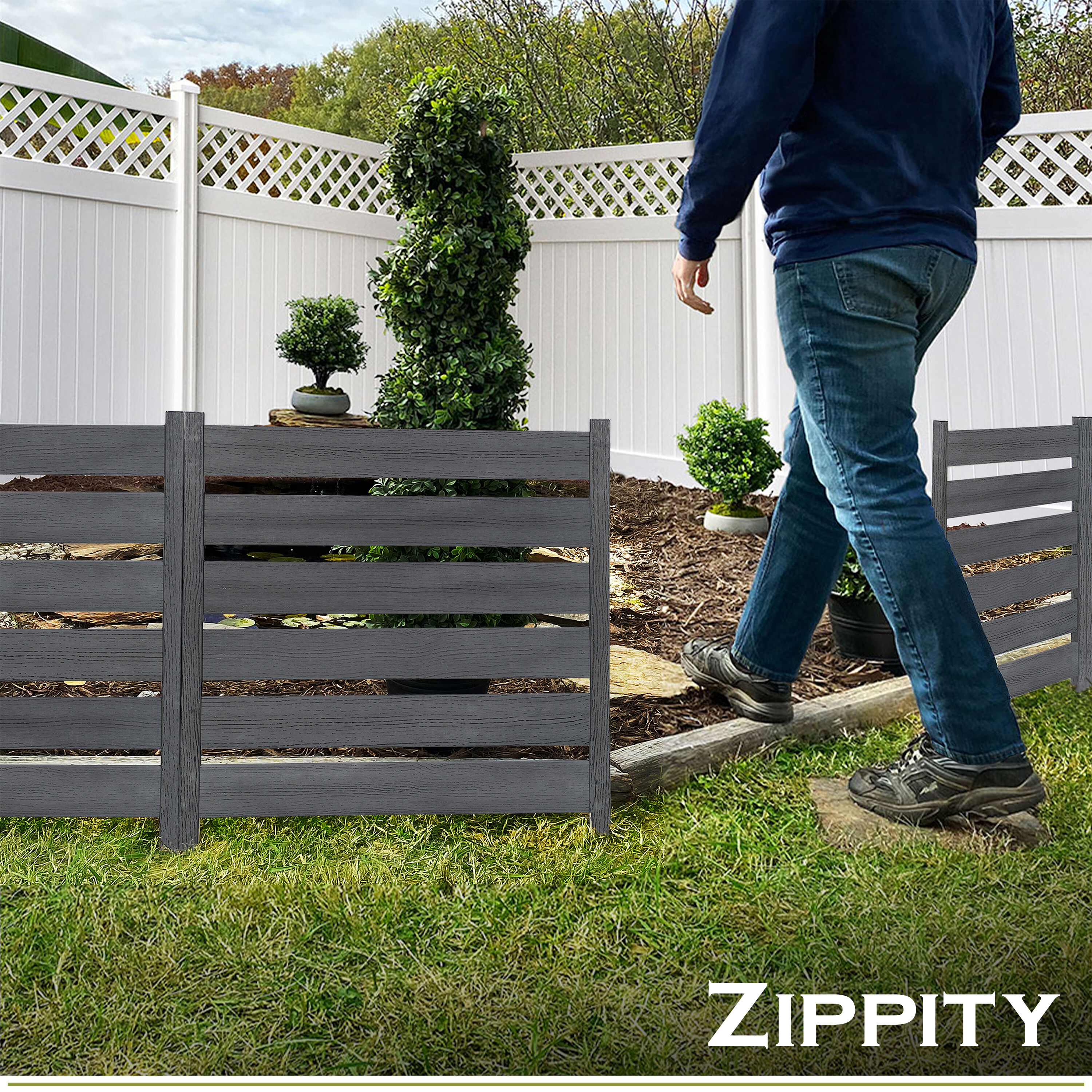 Zippity Outdoor Products Maui 3 Panels 2-ft H x 2-ft W Charcoal