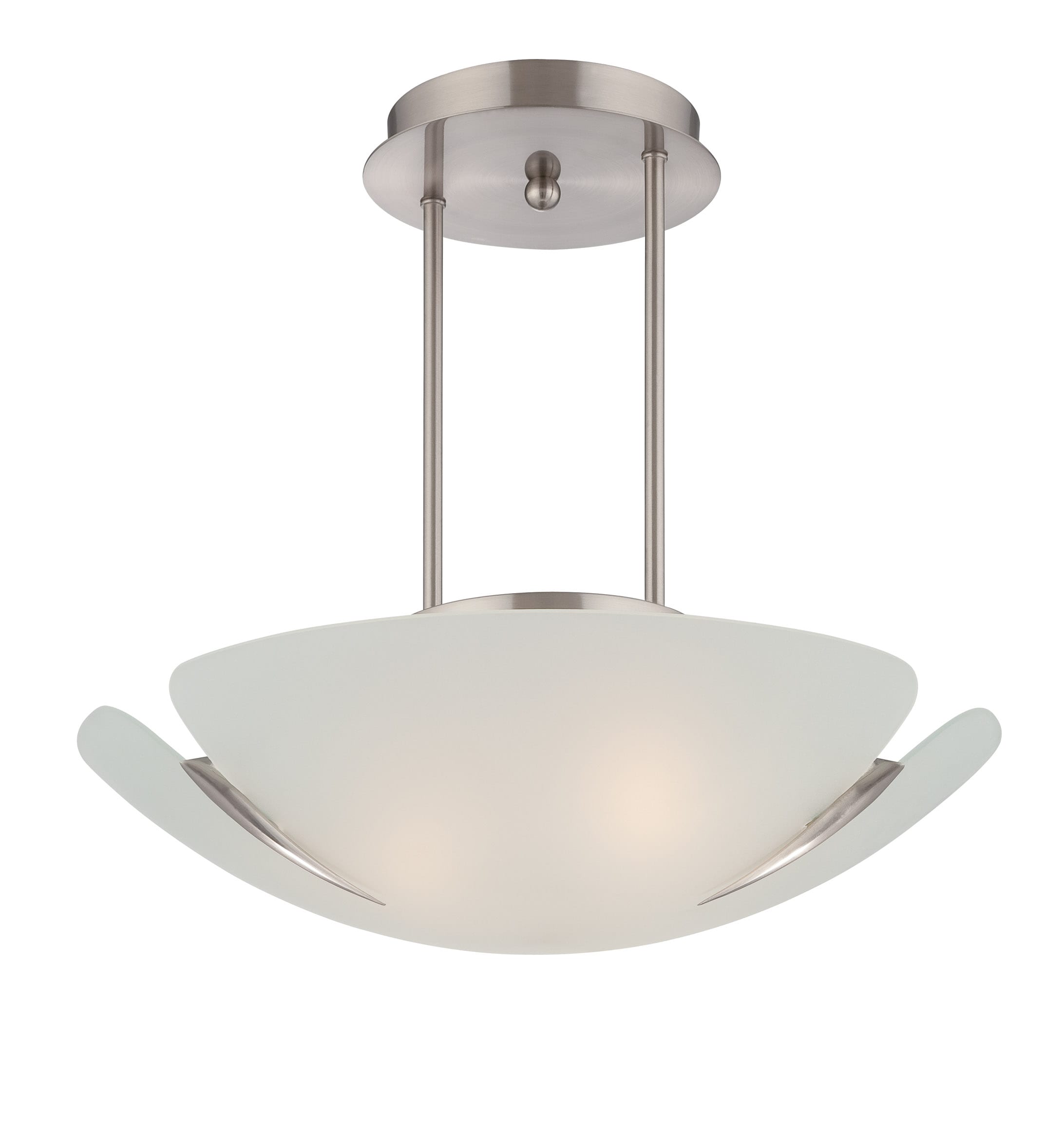 Lite Source LS-19422PS/FRO Devona 1-Light 16.75-in Frosted Semi-Flush mount light