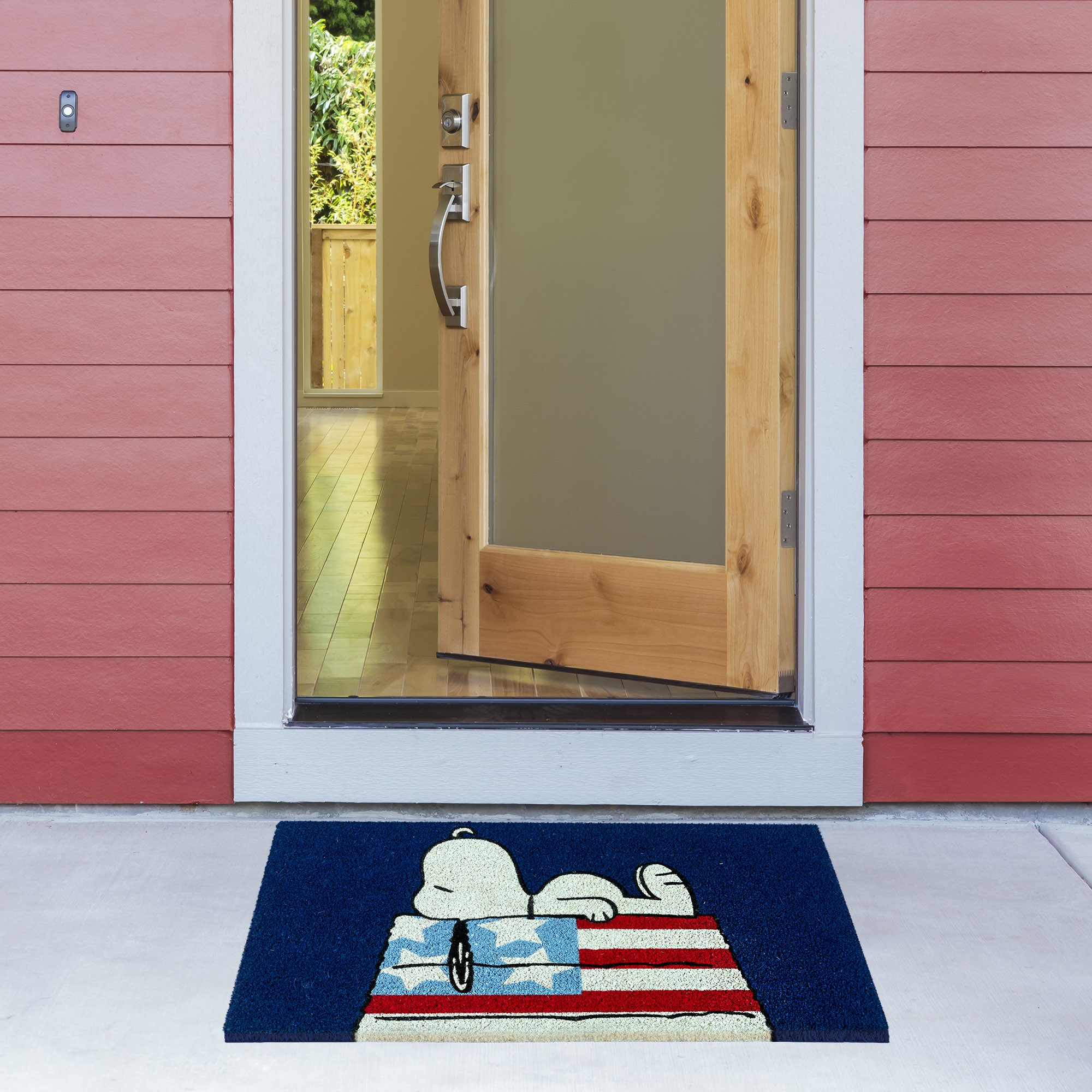 Disney 27723 2-ft x 3-ft Blue Coir Coir Rectangular Indoor or outdoor Decorative Patriotic Door mat