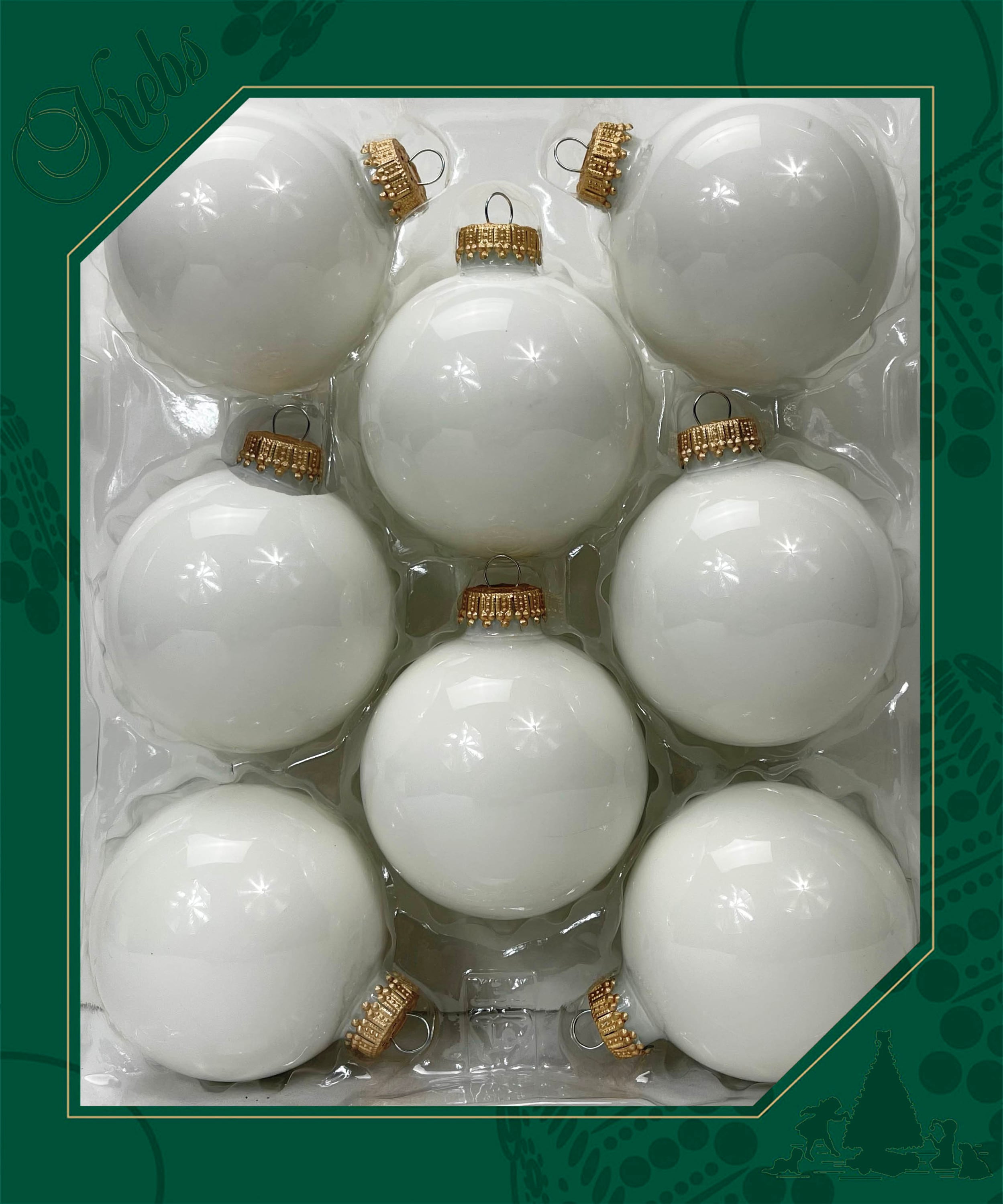 Krebs KBX70195 8 -Pack White Standard Indoor Ornament set