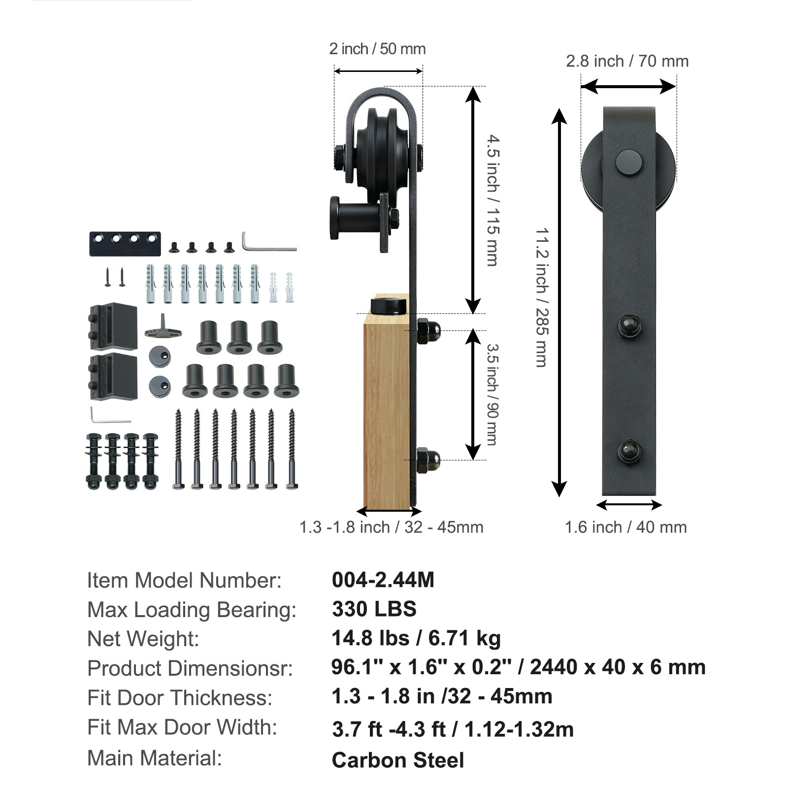 VEVOR SCGCYMWJTJHS00798V0 Barn-Door-Roller-Kits - View #7
