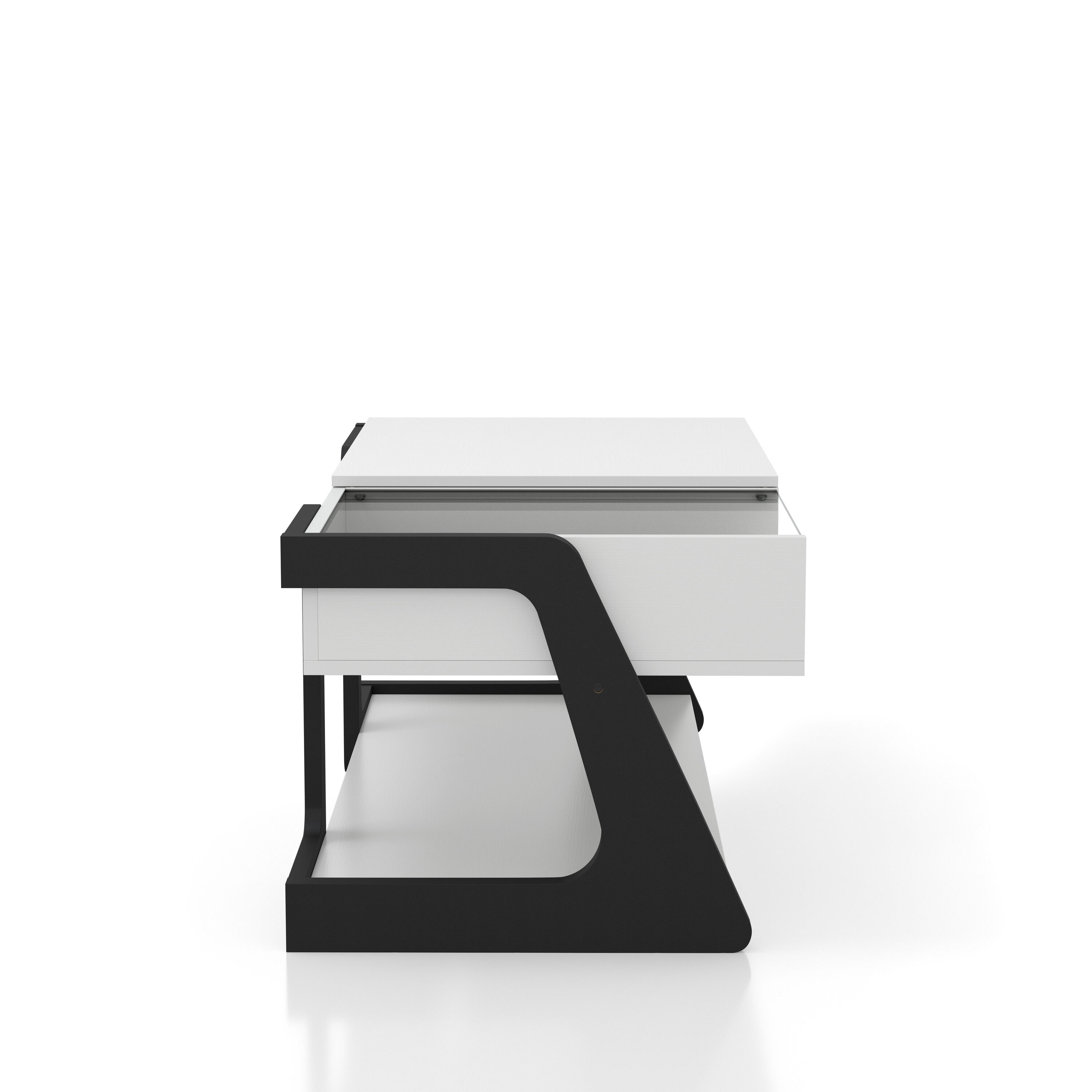 Oakley White and Black Composite Coffee and End Table Set