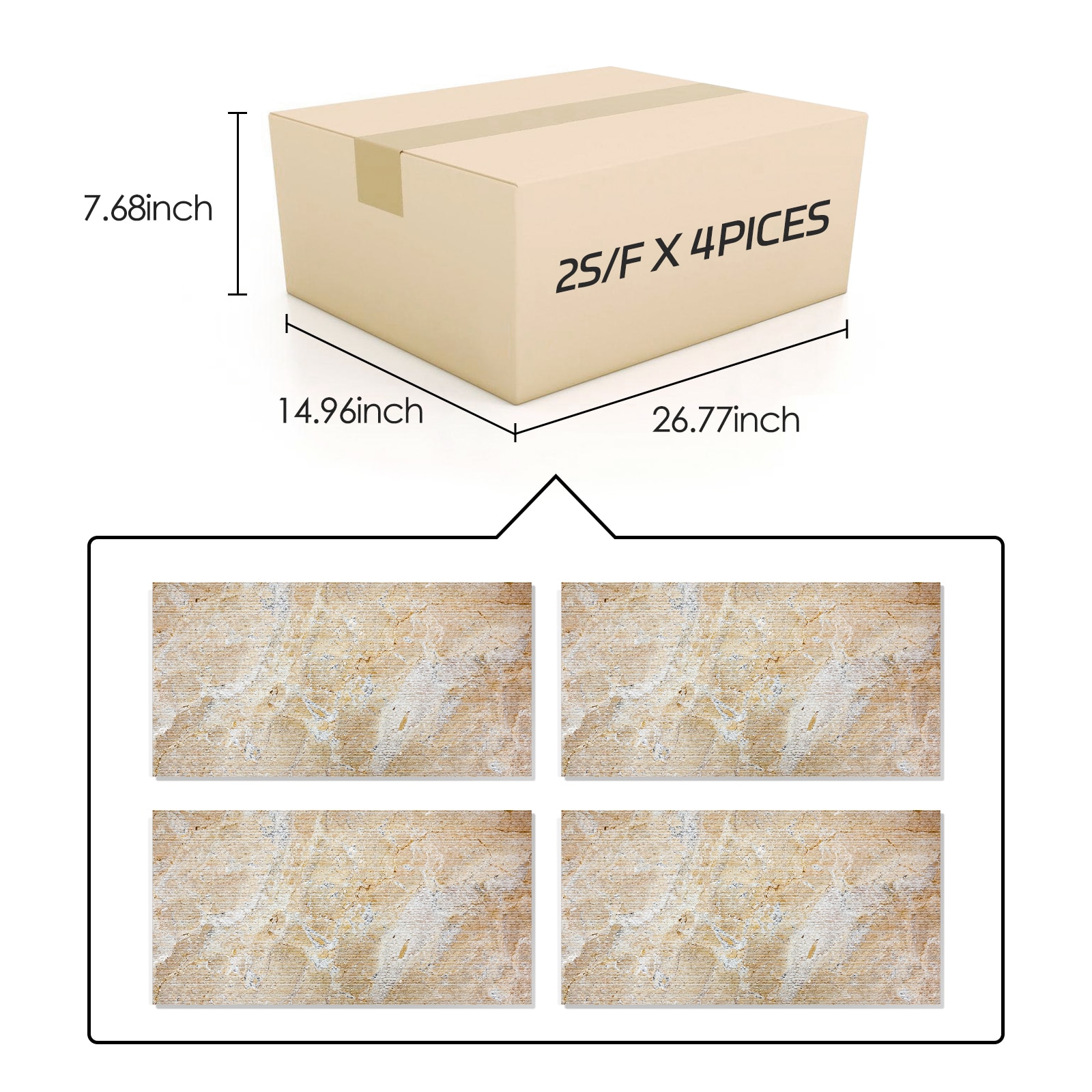 Xspracer ML-TW352 Yellow 12-in x 24-in Multi-finish Natural Stone Marble Look Wall Tile (8-sq. ft/ Carton)