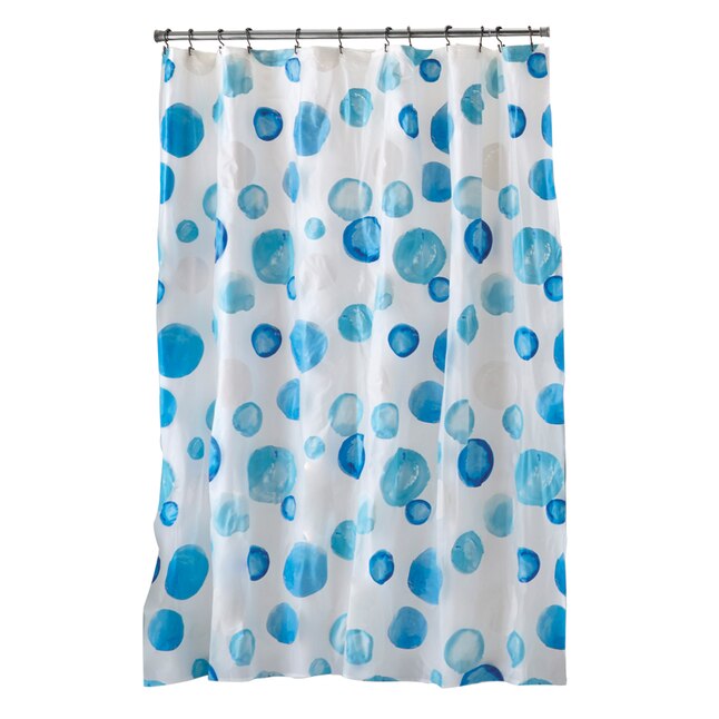 Eva Peva Blue Geometric Shower Curtain, What Color Shower Curtain For Blue Bathroom