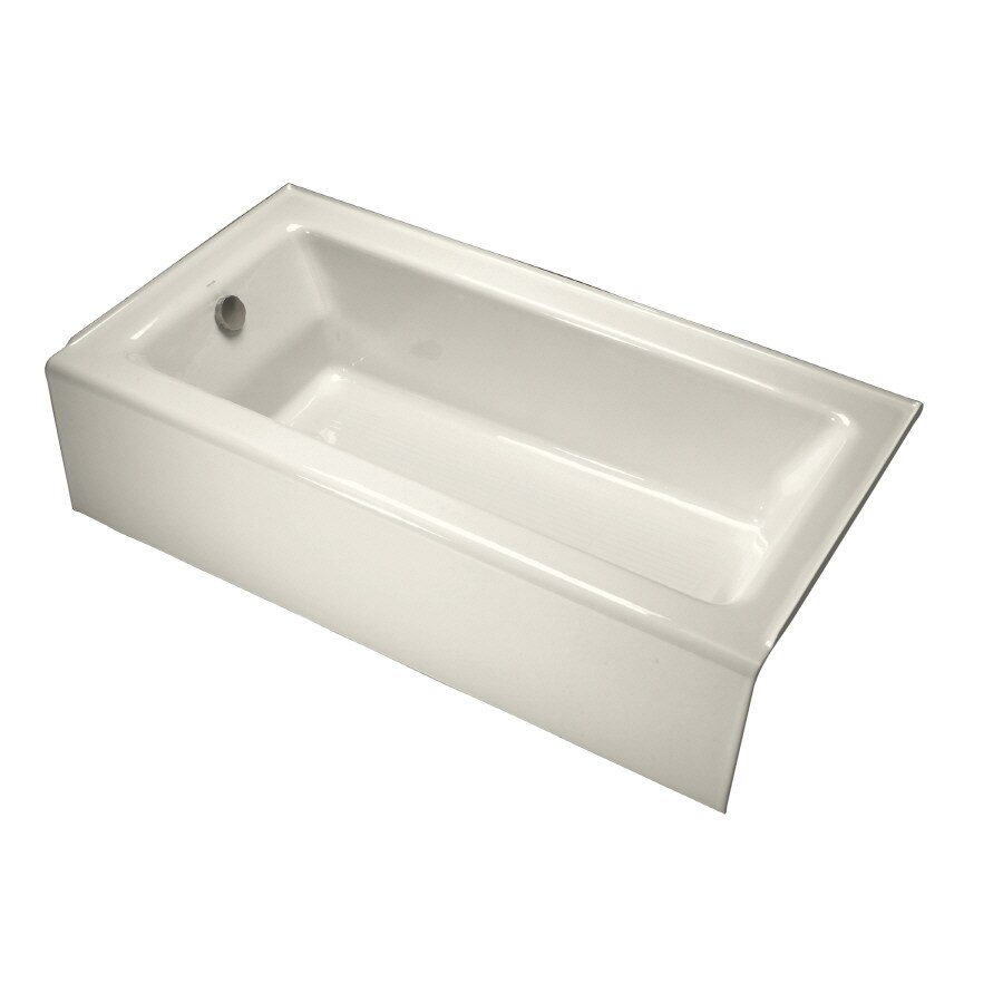  875-96 Bellwether 32.0-in x 60.0-in Biscuit Cast Iron Rectangular Alcove Soaking Bathtub ( Left Drain )