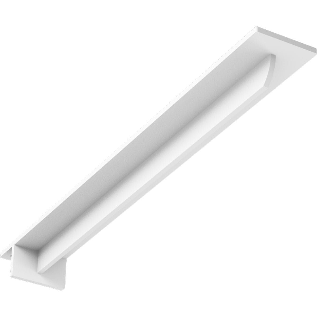 Ekena Millwork BKTM03X24X02HEPWH Heaton Hidden 24-in x 3-in x 2-in Primed Steel Countertop support bracket