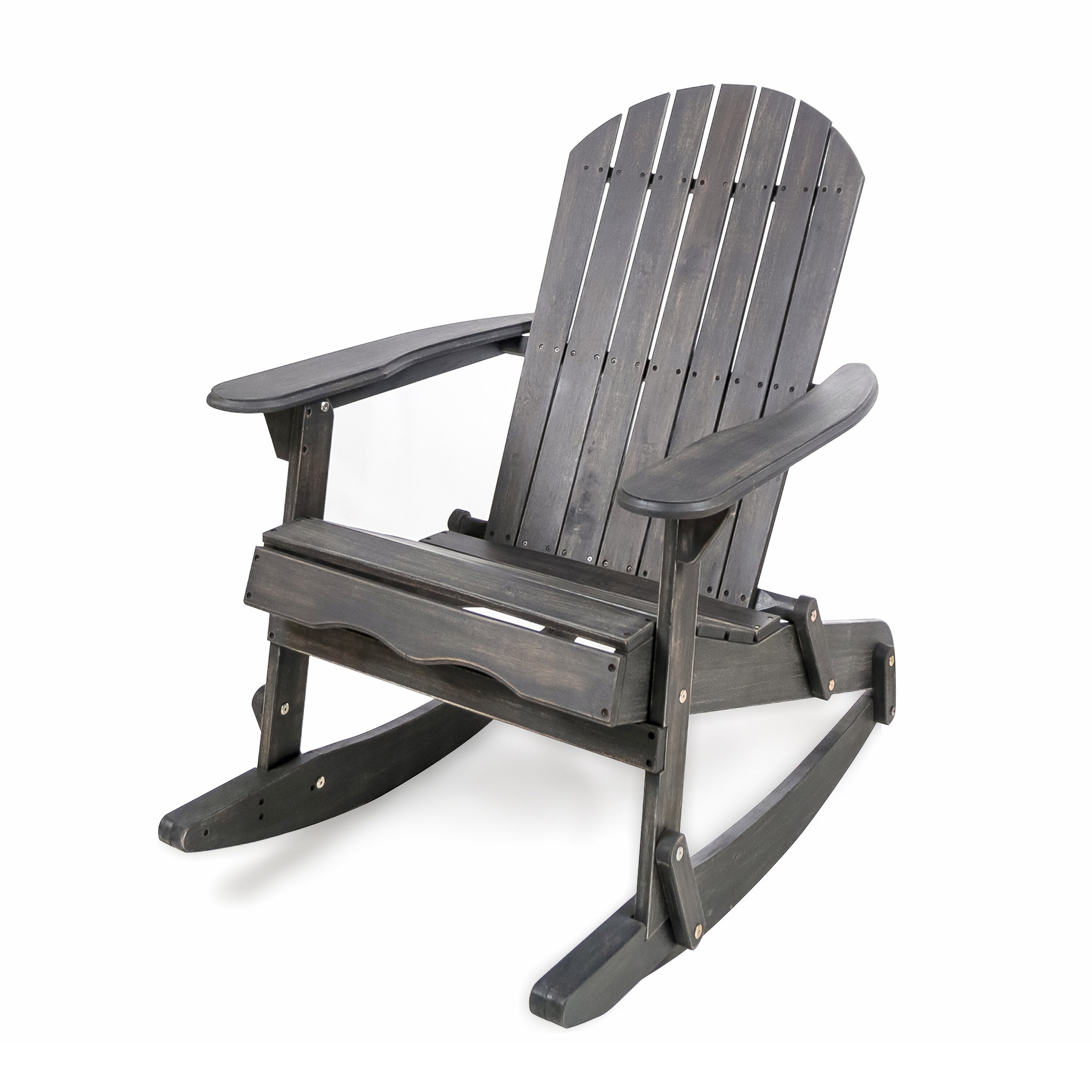 Miki Shinly NHI-0DGY-02MI Rocking Chair Wood Wood Frame Rocking Chair with Solid Seat
