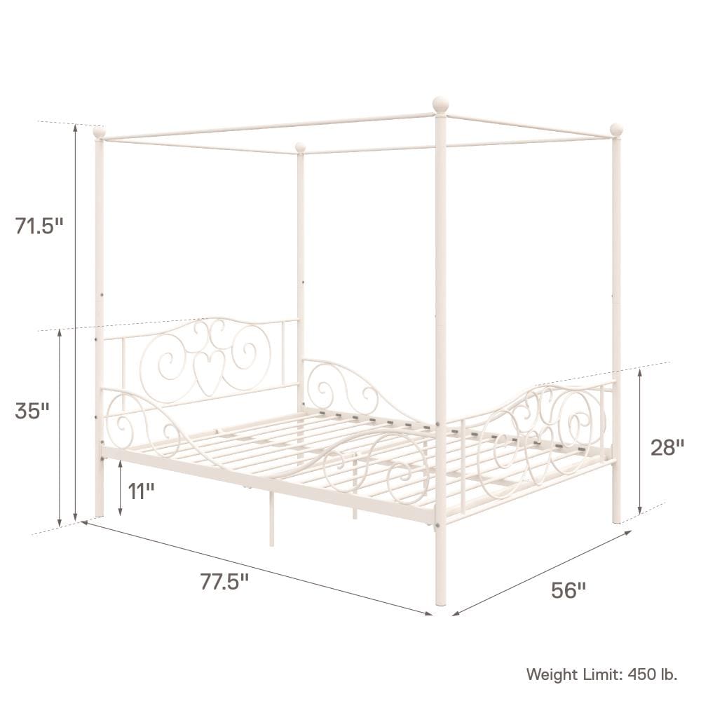 DHP White Full Canopy Bed in the Beds department at Lowes.com