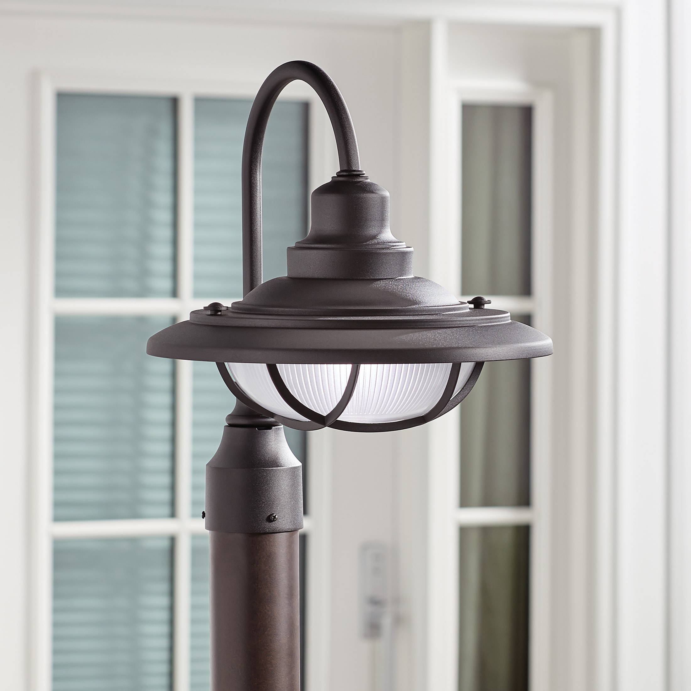 Kichler Harvest Ridge 15.5-in Textured Black Transitional Outdoor Light post lantern