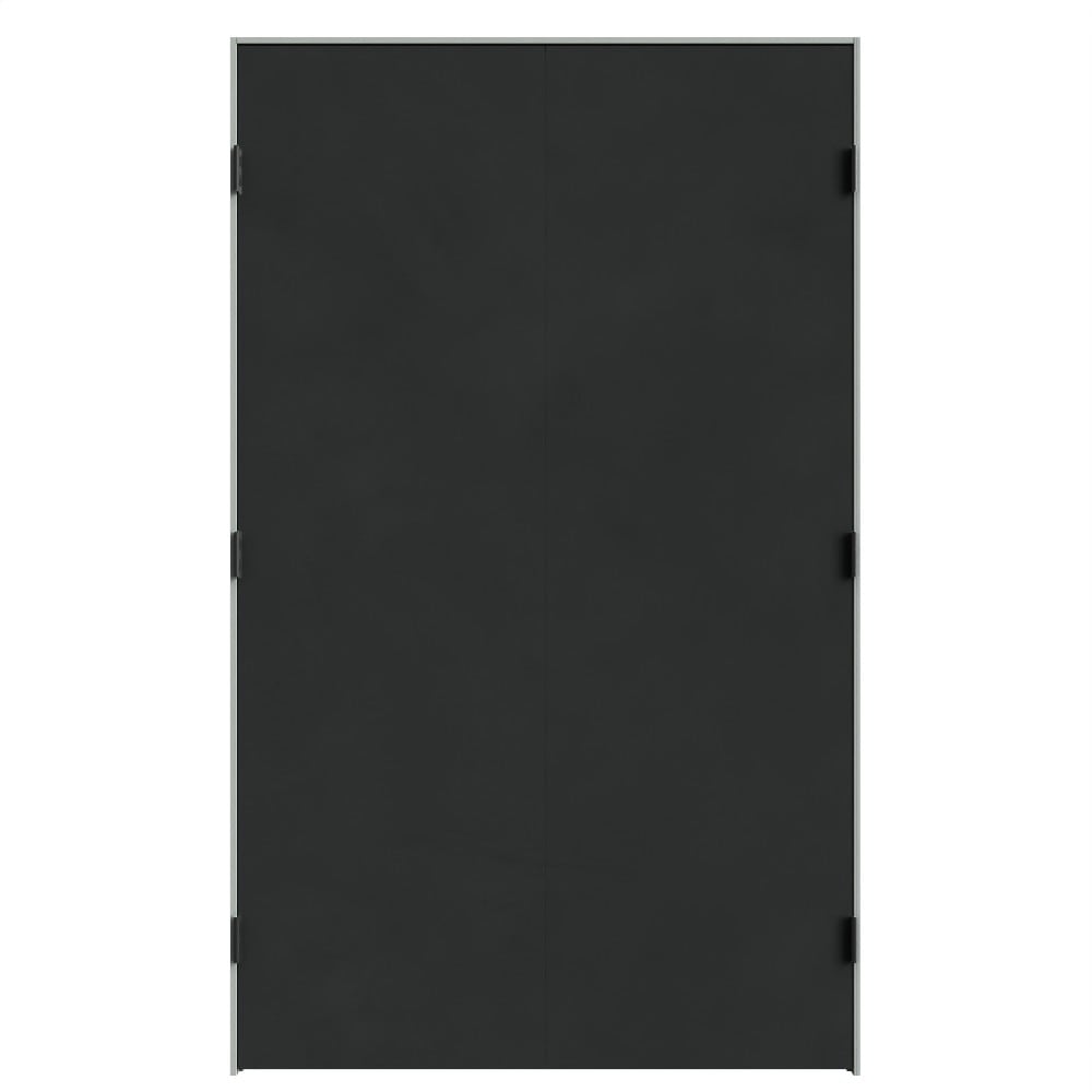 Masonite 641960 48-in x 80-in Midnight Black Solid core 1-panel Bi-parting Smooth Prefinished Molded composite Flat Jamb Double Prehung Interior Door