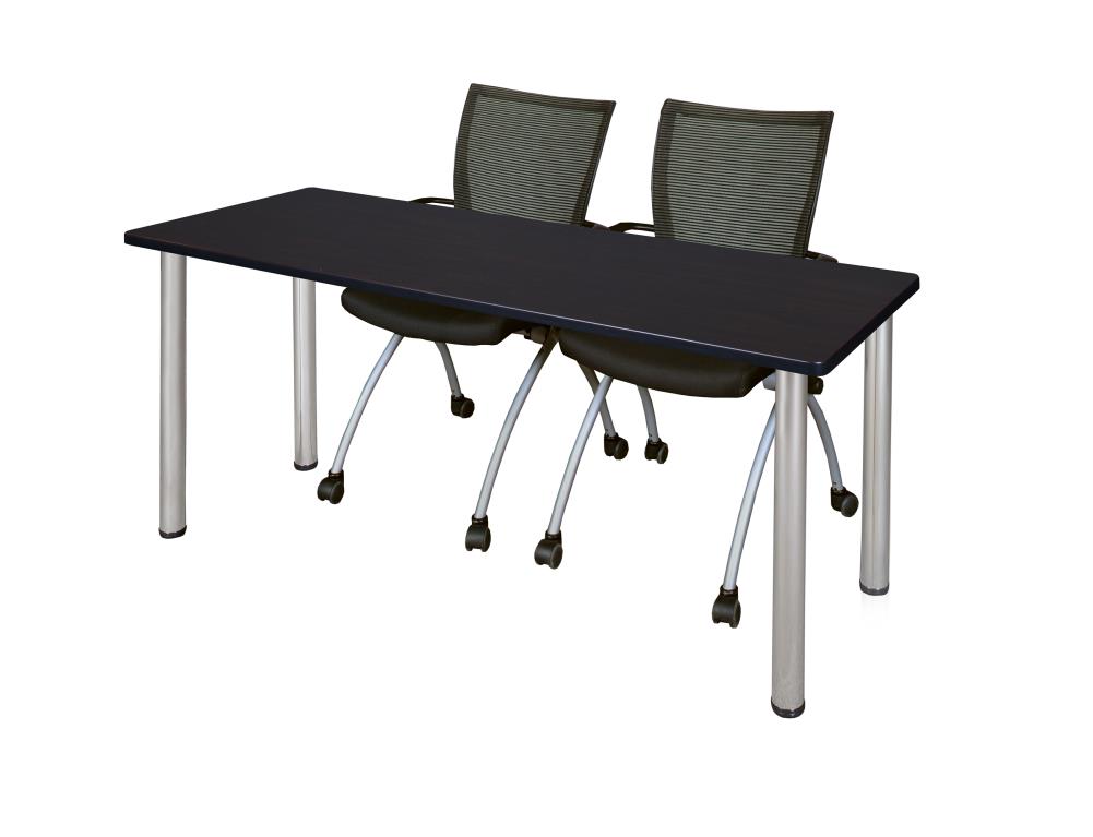 Regency MT7224MWBPCM09BK Training Brown 4-Person Training Table (72-in W x 29-in H)