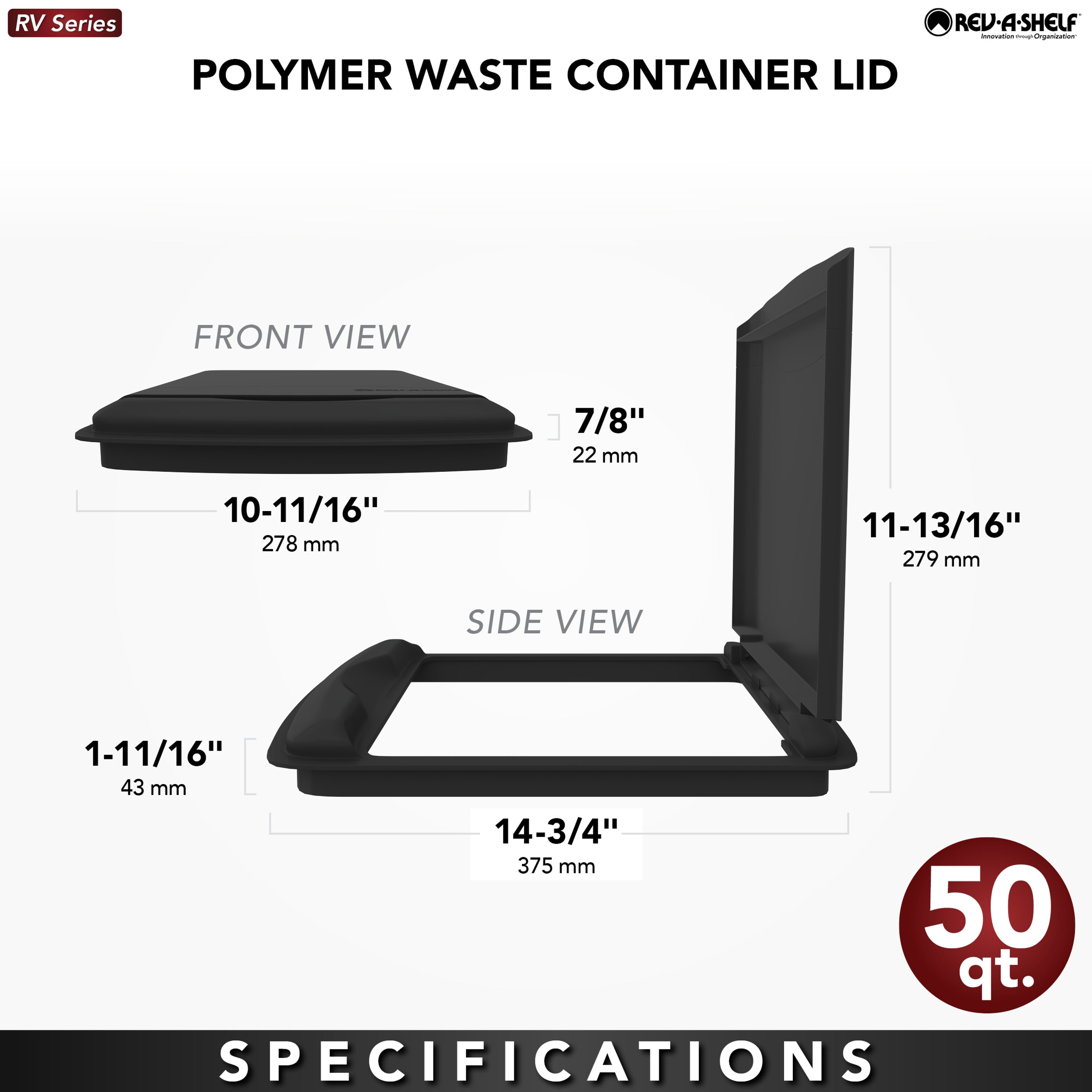Rev-A-Shelf RV-35-LID-12-1 Pullout-Trash-Cans - View #6